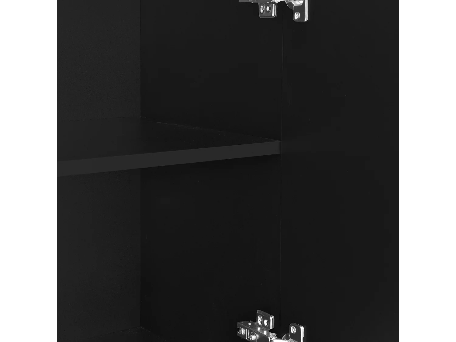 Buffet 120x80.8x37.5cm, buffet en forme de larme avec 4 portes profilées et charnière tampon, noir