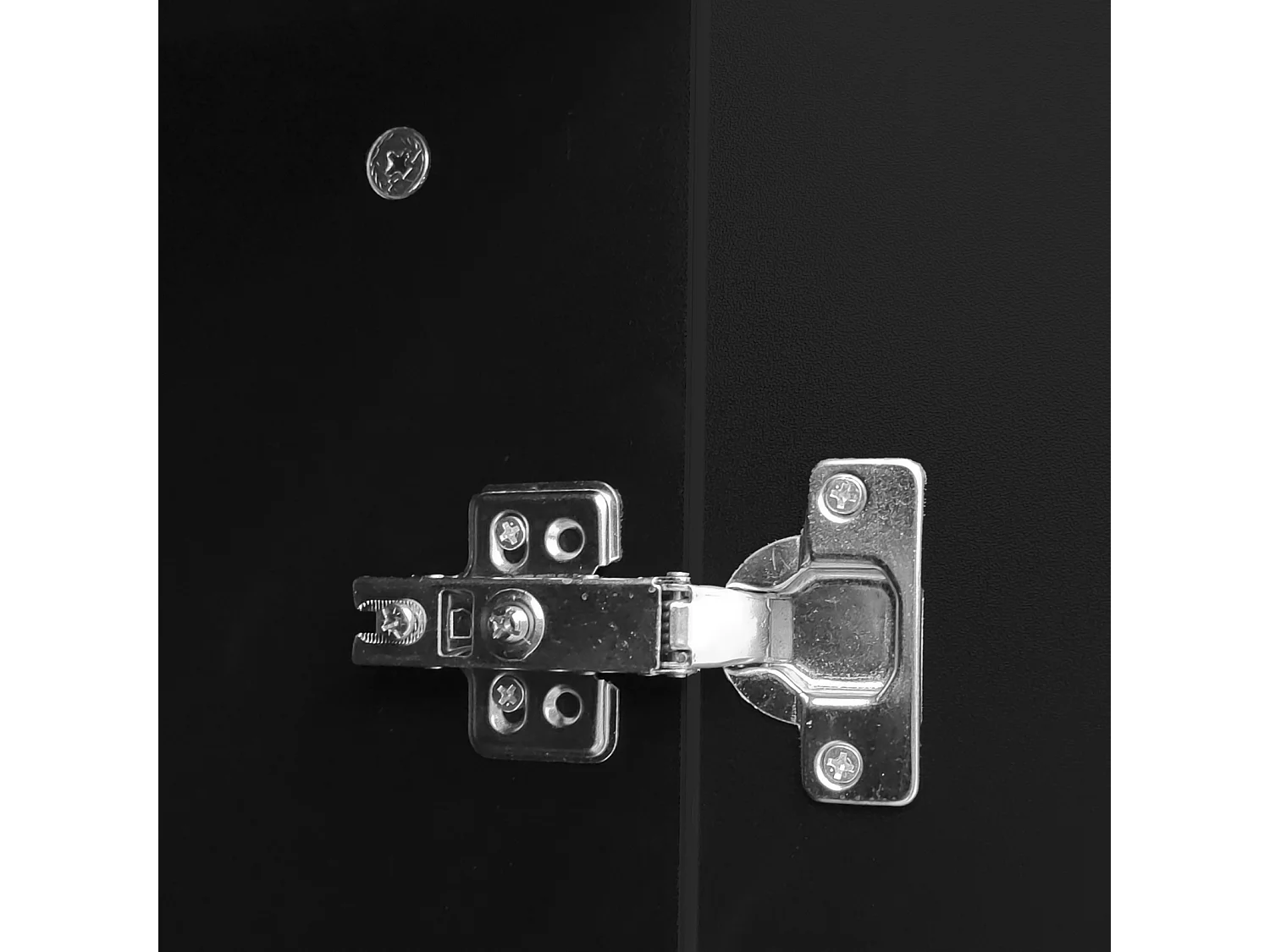 Aparador 120x80,8x37,5cm, aparador en forma de lágrima con 4 puertas perfiladas y bisagra de amortiguación, color negro