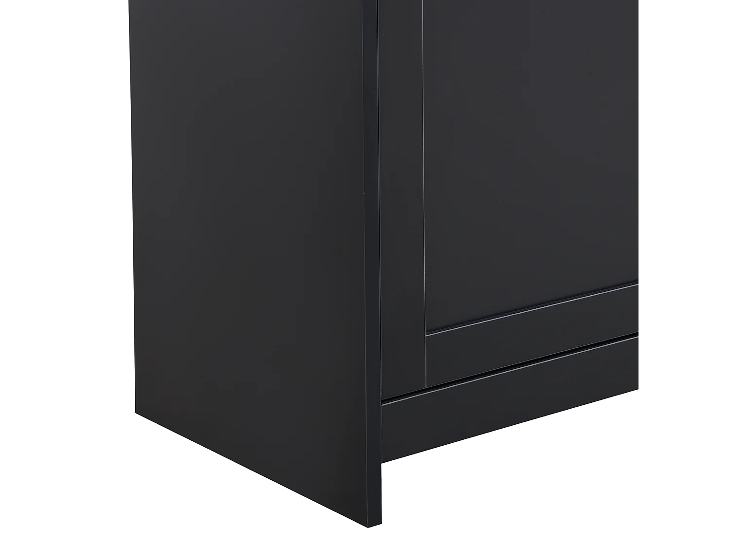 Aparador de madera veteada blanca 160 L x 37 W x 75 H - Aparador con 4 puertas y 3 cajones para sala, comedor - Color gris oscuro