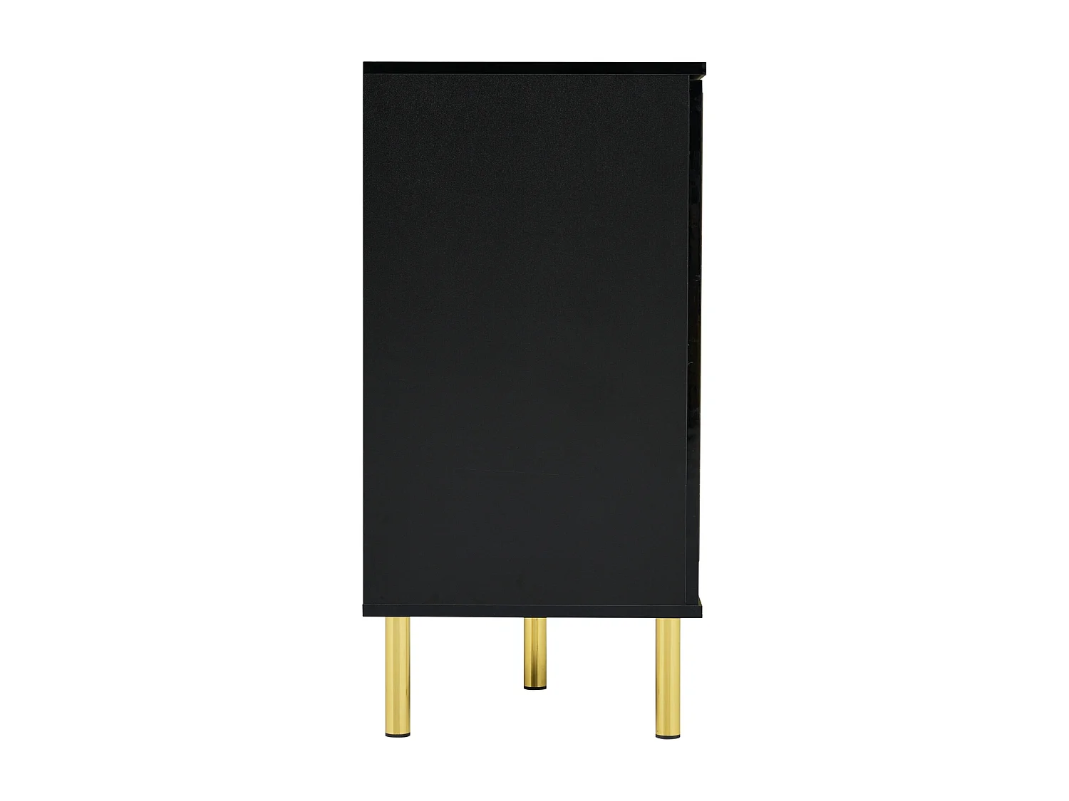 Buffet Bahut 2 tiroirs 4 portes LED 150 x 40 x 80 cm Buffet noir brillant pour Salon Chambre Bureau