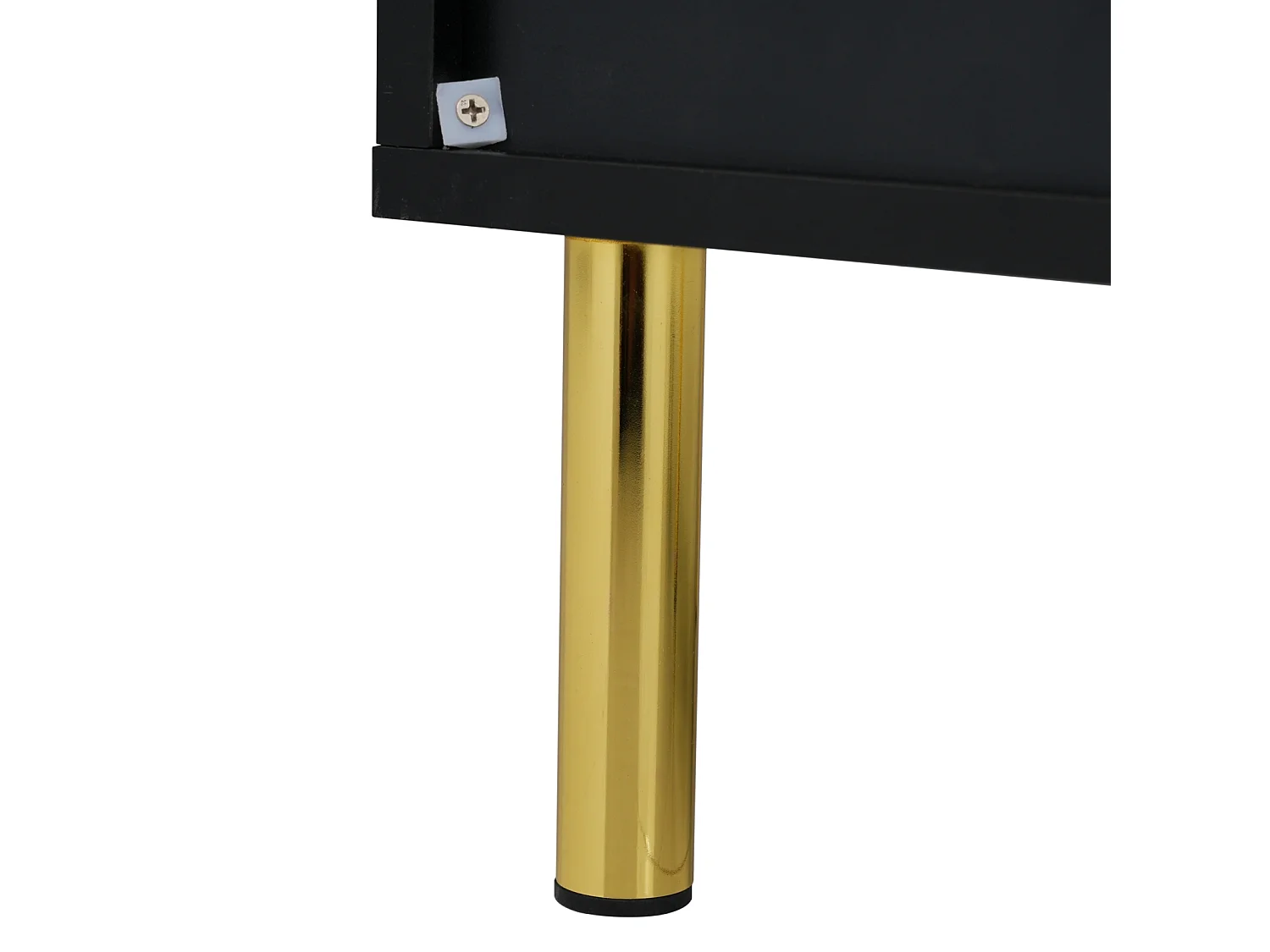 Buffet Bahut 2 tiroirs 4 portes LED 150 x 40 x 80 cm Buffet noir brillant pour Salon Chambre Bureau