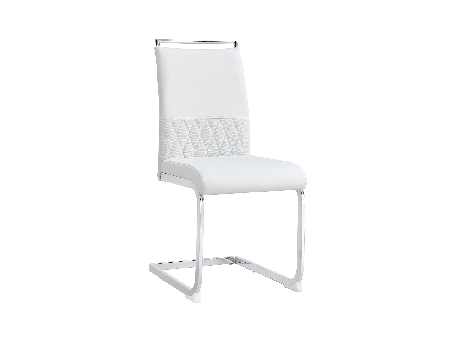 Chaise de salle à manger moderne lot de 6 - Chaise piétement haut dossier rembourré rayures transversales dossier pour salle à manger - blanc