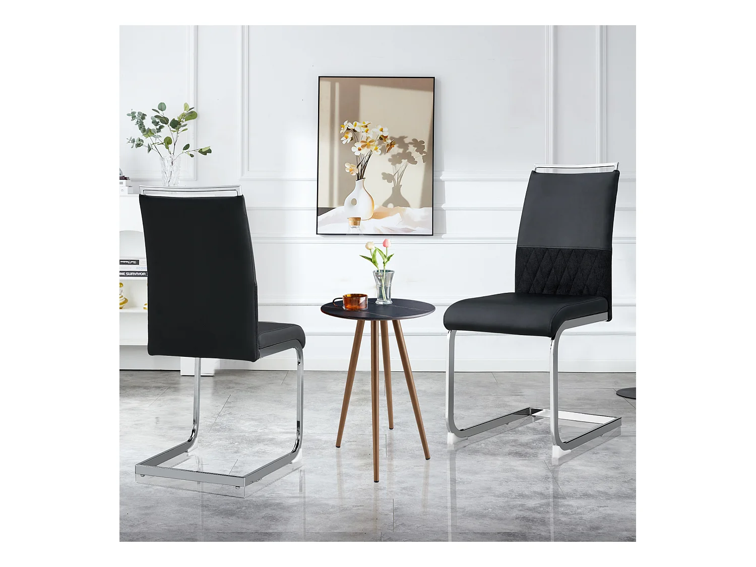 Chaise de salle à manger moderne lot de 2 - cuisine, chaise de bureau - noir