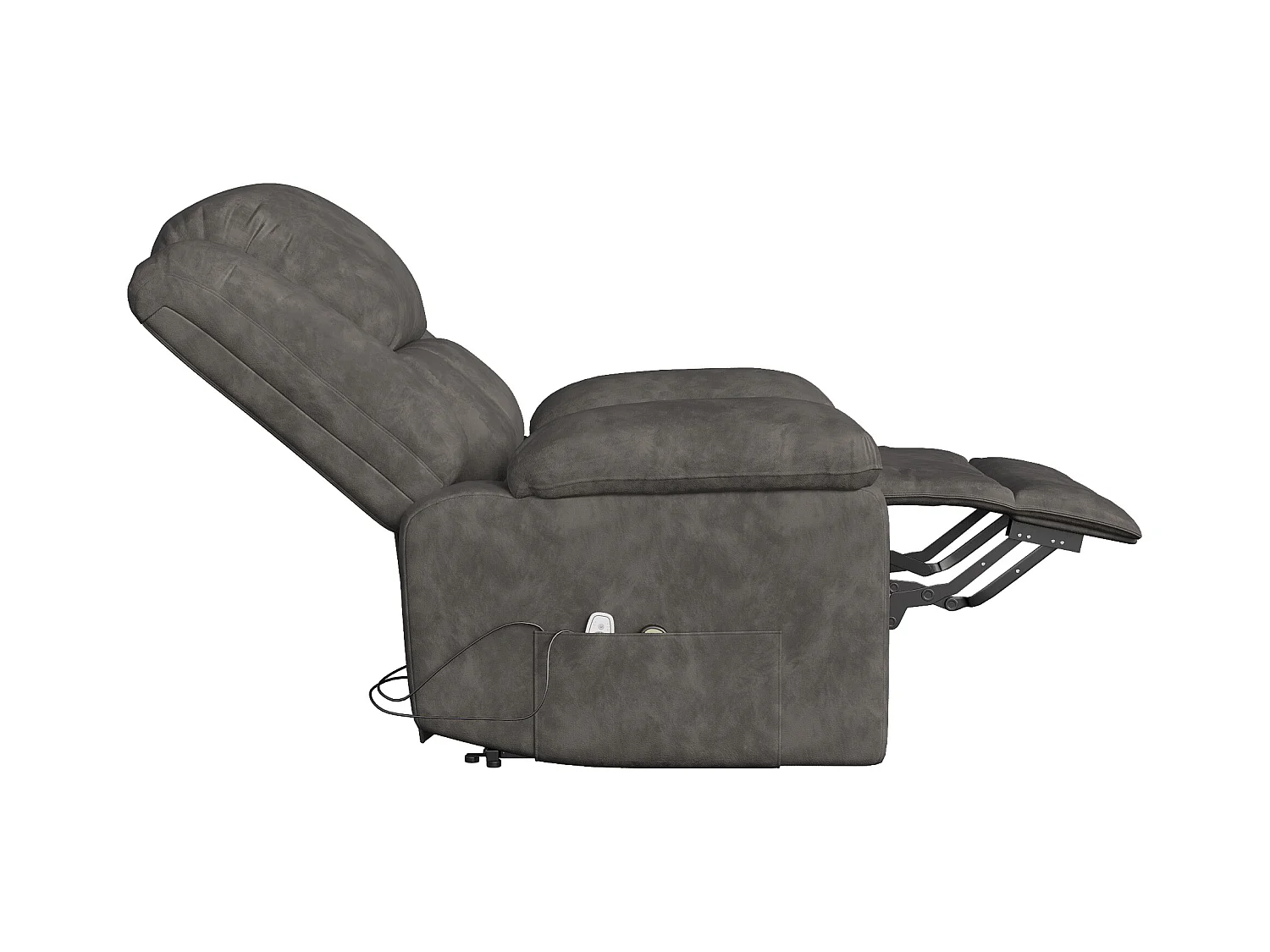 Fauteuil relax Fauteuil de massage - réglage électrique, fauteuil de massage avec vibrations et chaleur, poches latérales - Gris