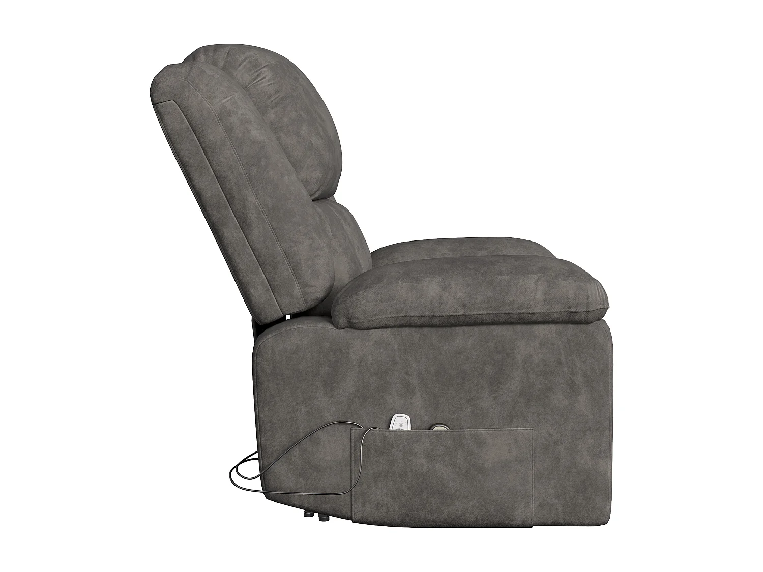Fauteuil relax Fauteuil de massage - réglage électrique, fauteuil de massage avec vibrations et chaleur, poches latérales - Gris