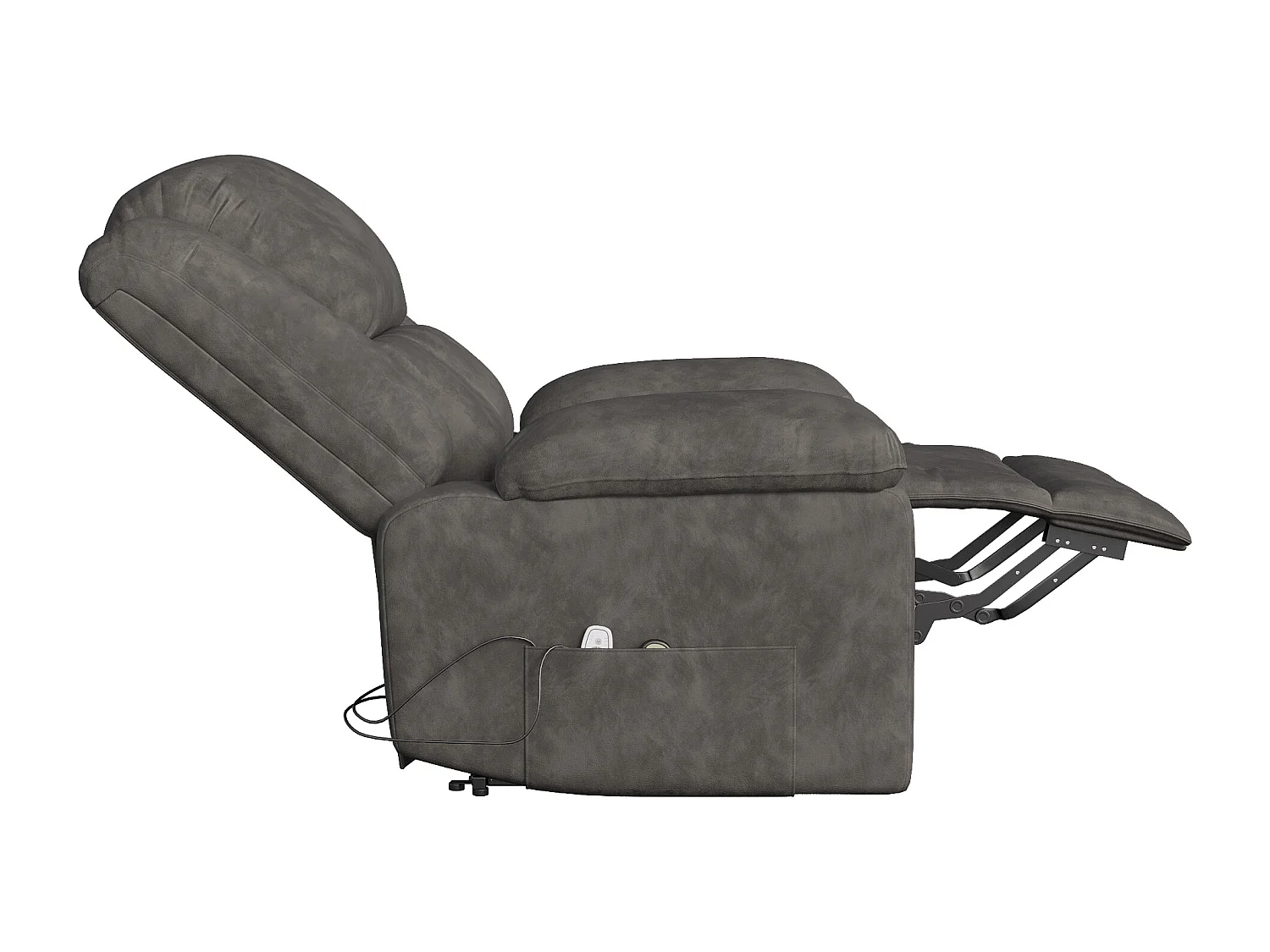 Fauteuil relax Fauteuil de massage - réglage électrique, fauteuil de massage avec vibrations et chaleur, poches latérales - Gris