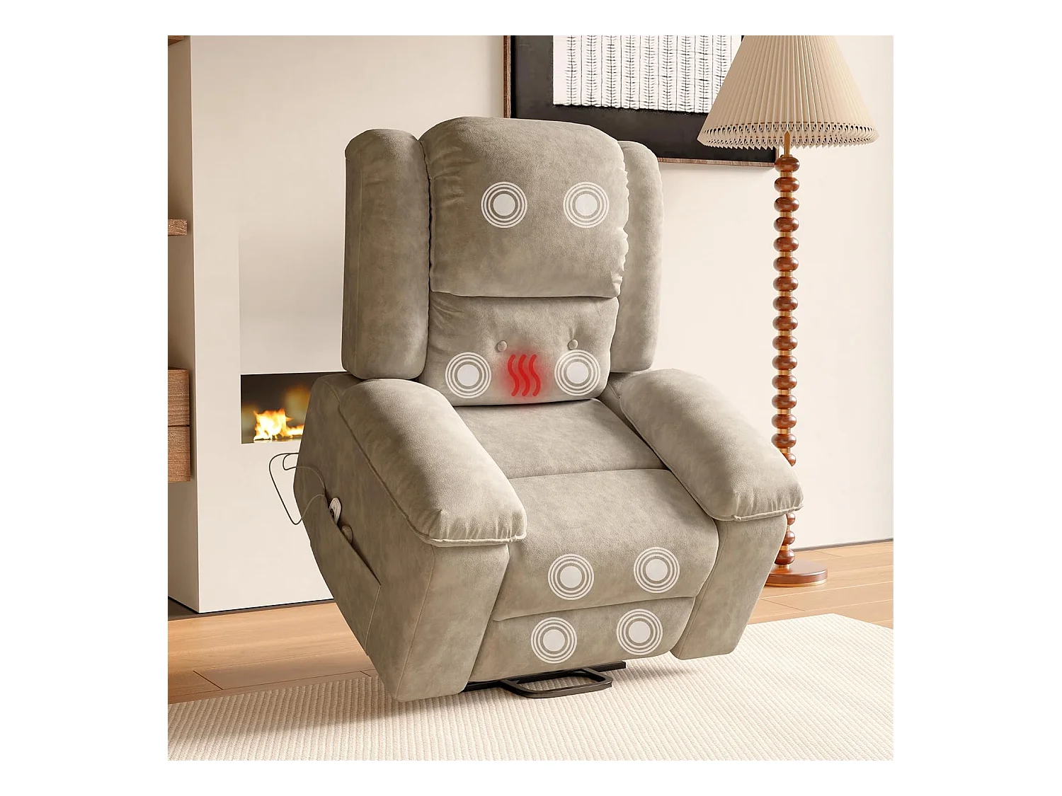 Poltrona reclinabile elettrica in tessuto - Grigio - L93 x P102 x H106 cm - Grigio 1