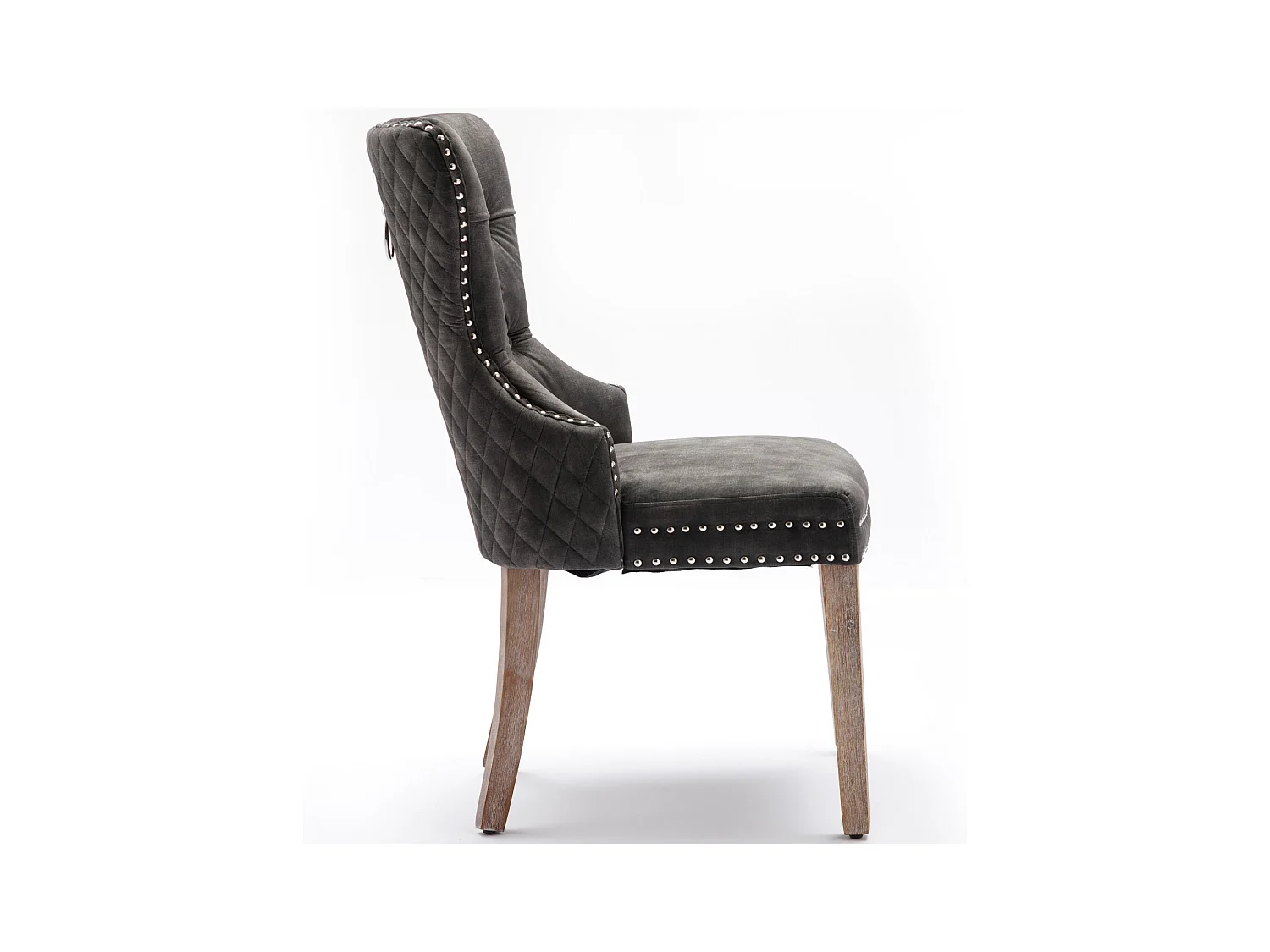 Set van 6 eetkamer-, keuken- en woonkamerstoelen Gestoffeerde stoel Massief houten poten - 53,5x64x95cm Grijs