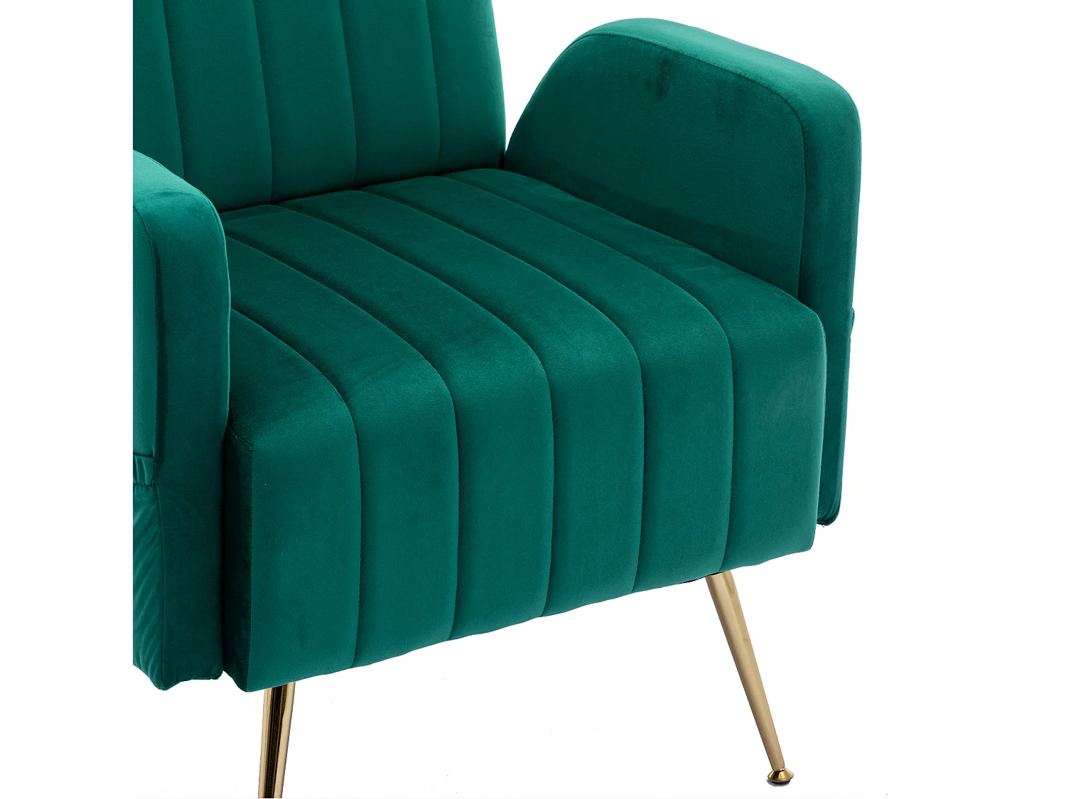 Chaise d'appoint ,chaise simple de loisir, avec pieds dorés, vert