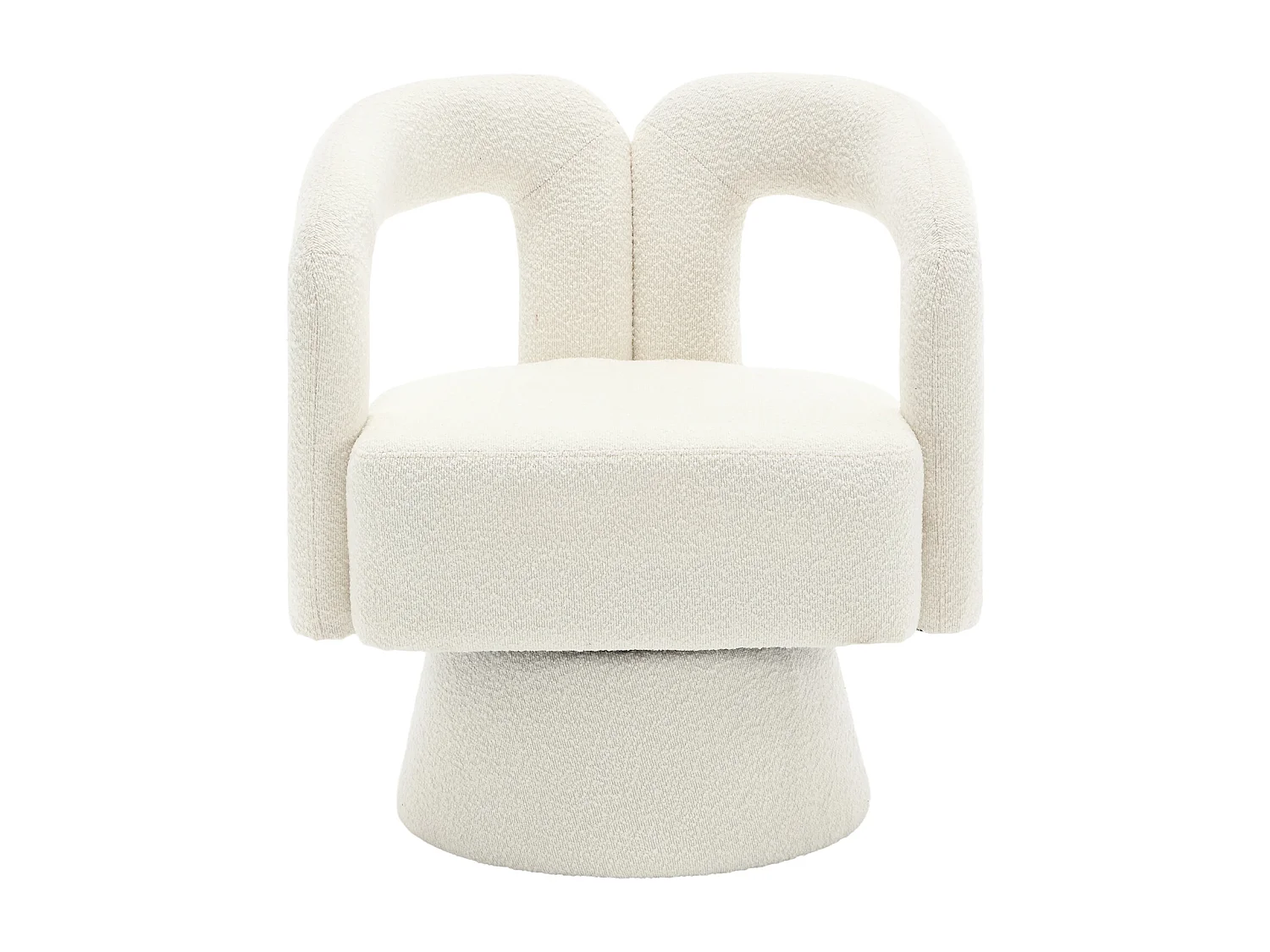 Fauteuil simple, rembourrage en tissu moelleux, chaises d'appoint pivotantes à 360 degrés, pour salon, chambre, beige