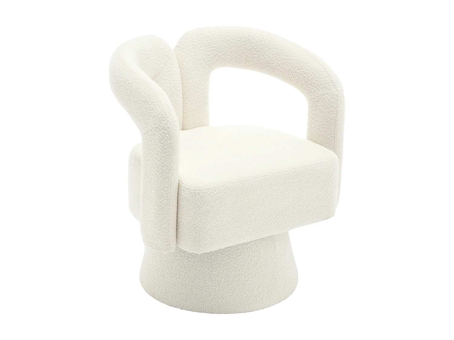 Fauteuil simple, rembourrage en tissu moelleux, chaises d'appoint pivotantes à 360 degrés, pour salon, chambre, beige