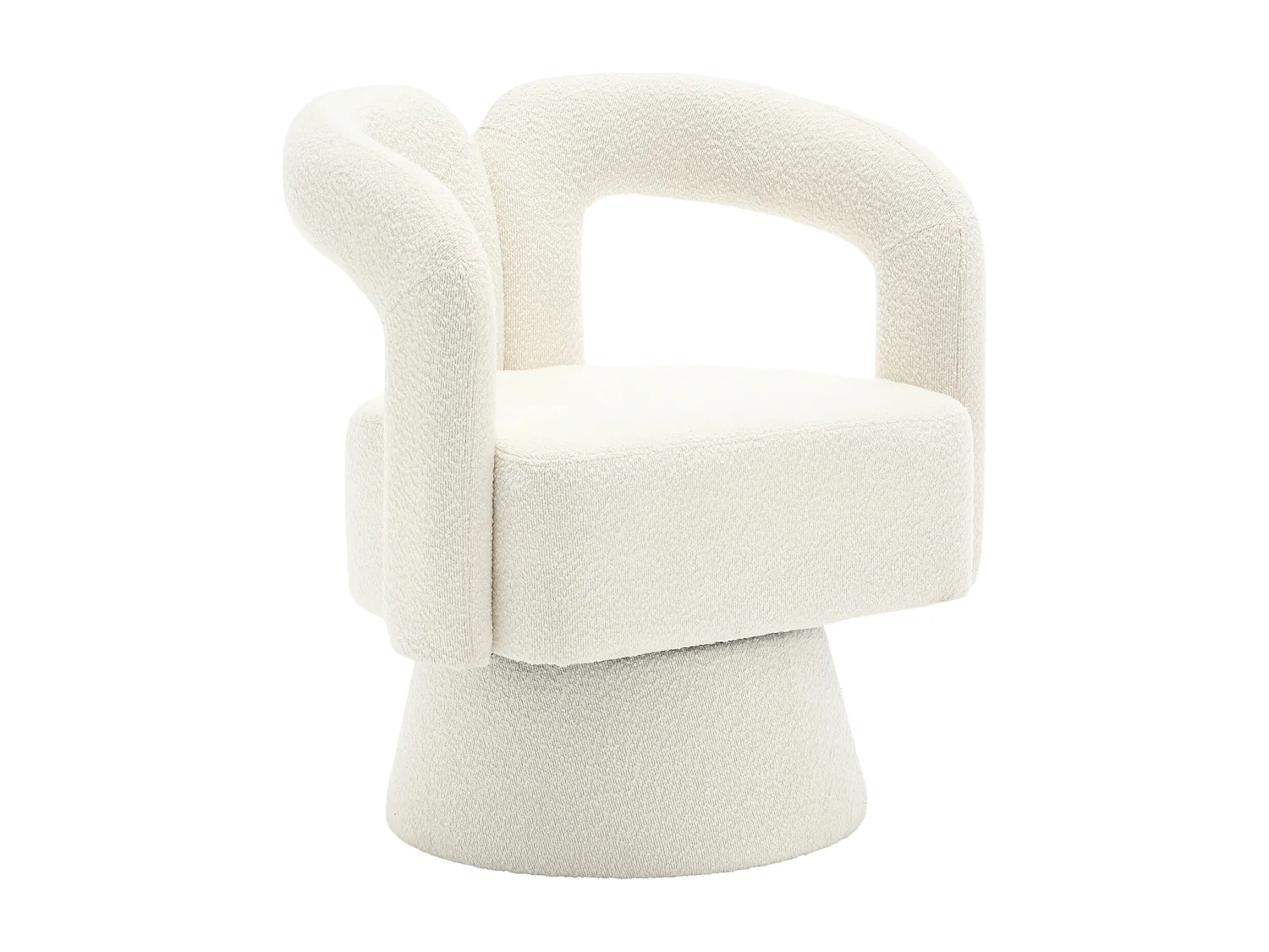 Fauteuil simple, rembourrage en tissu moelleux, chaises d'appoint pivotantes à 360 degrés, pour salon, chambre, beige