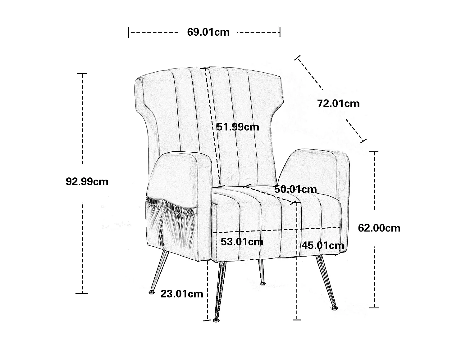 Chaise d'appoint ,chaise simple de loisir, avec pieds dorés, noir