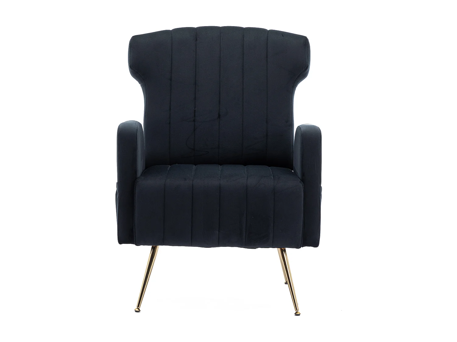 Chaise d'appoint ,chaise simple de loisir, avec pieds dorés, noir