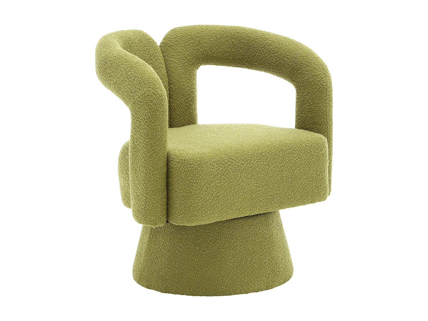 Fauteuil simple, rembourrage en tissu moelleux, chaises d'appoint pivotantes à 360 degrés, pour salon, chambre, Vert