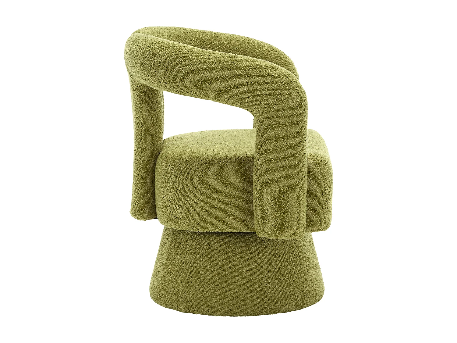 Fauteuil simple, rembourrage en tissu moelleux, chaises d'appoint pivotantes à 360 degrés, pour salon, chambre, Vert