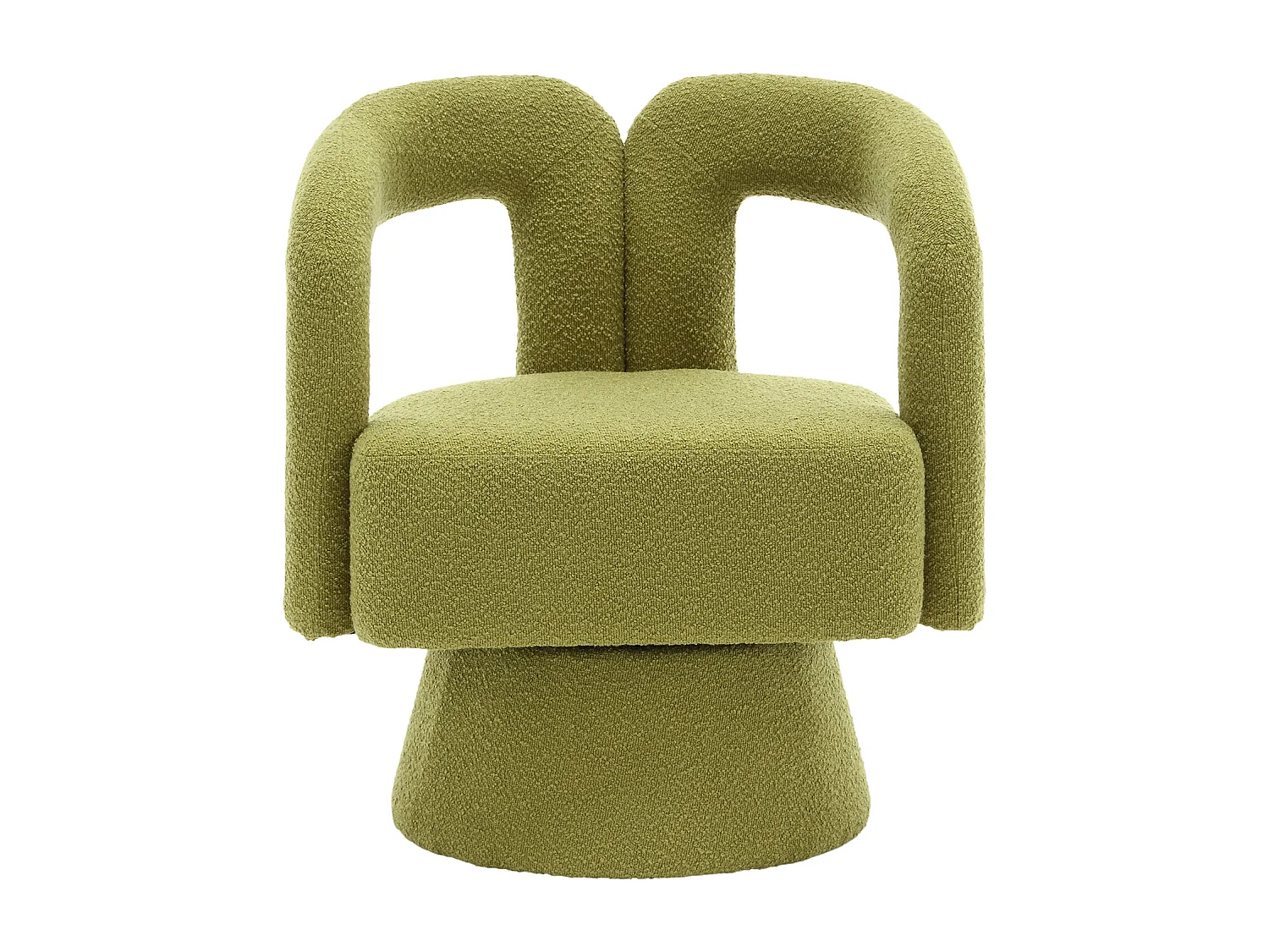 Fauteuil simple, rembourrage en tissu moelleux, chaises d'appoint pivotantes à 360 degrés, pour salon, chambre, Vert