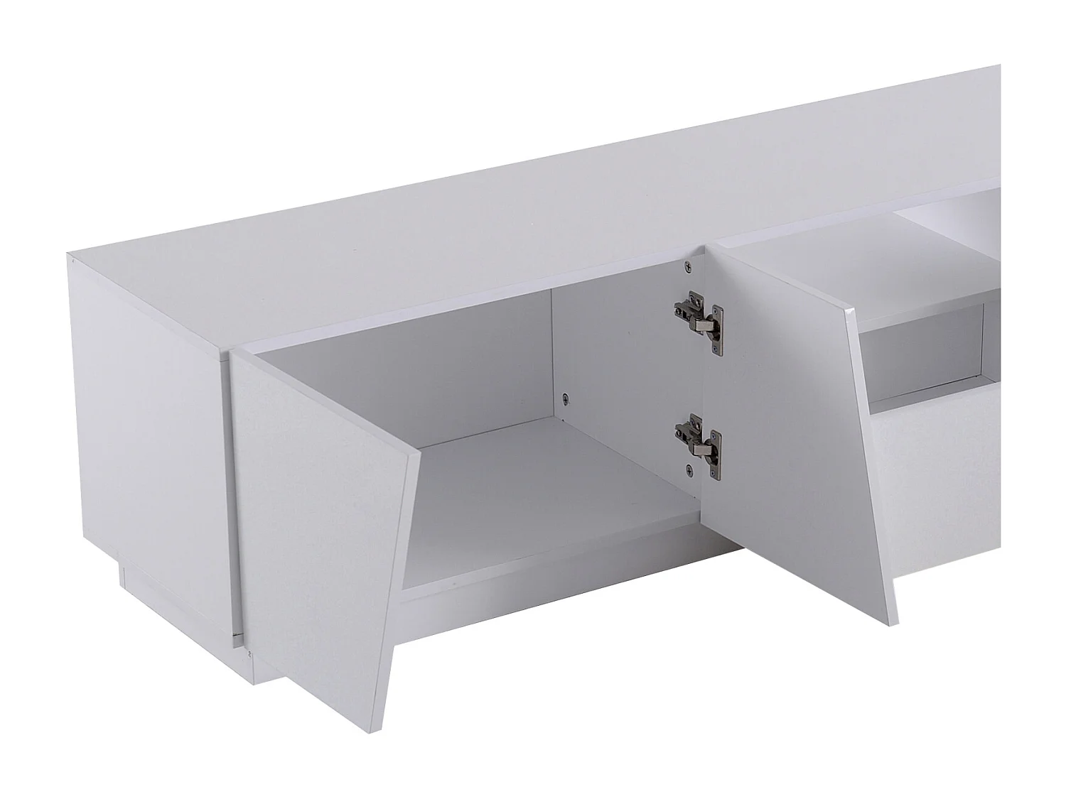 TV-meubel 170 cm, met lade, 4 deuren, open vak, Scandinavische stijl, TV-ladekast - Wit