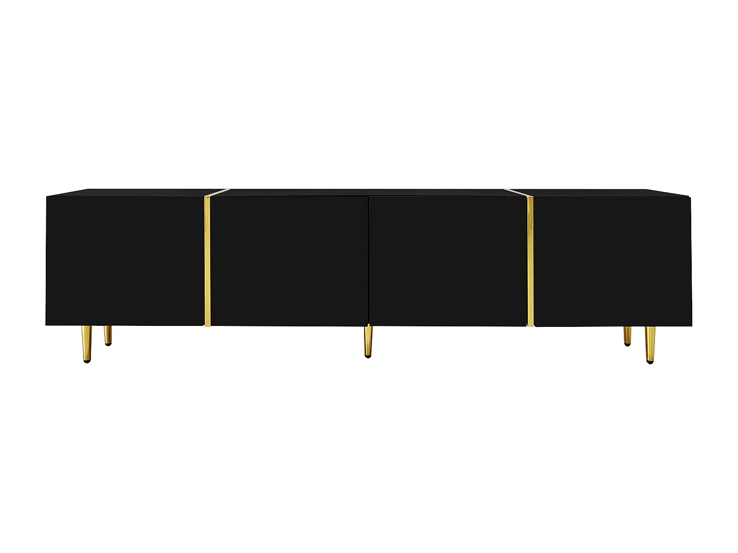 Mobile TV 170x35x46cm - Mobile lucido con 4 ante - moderno e semplice - MDF nero