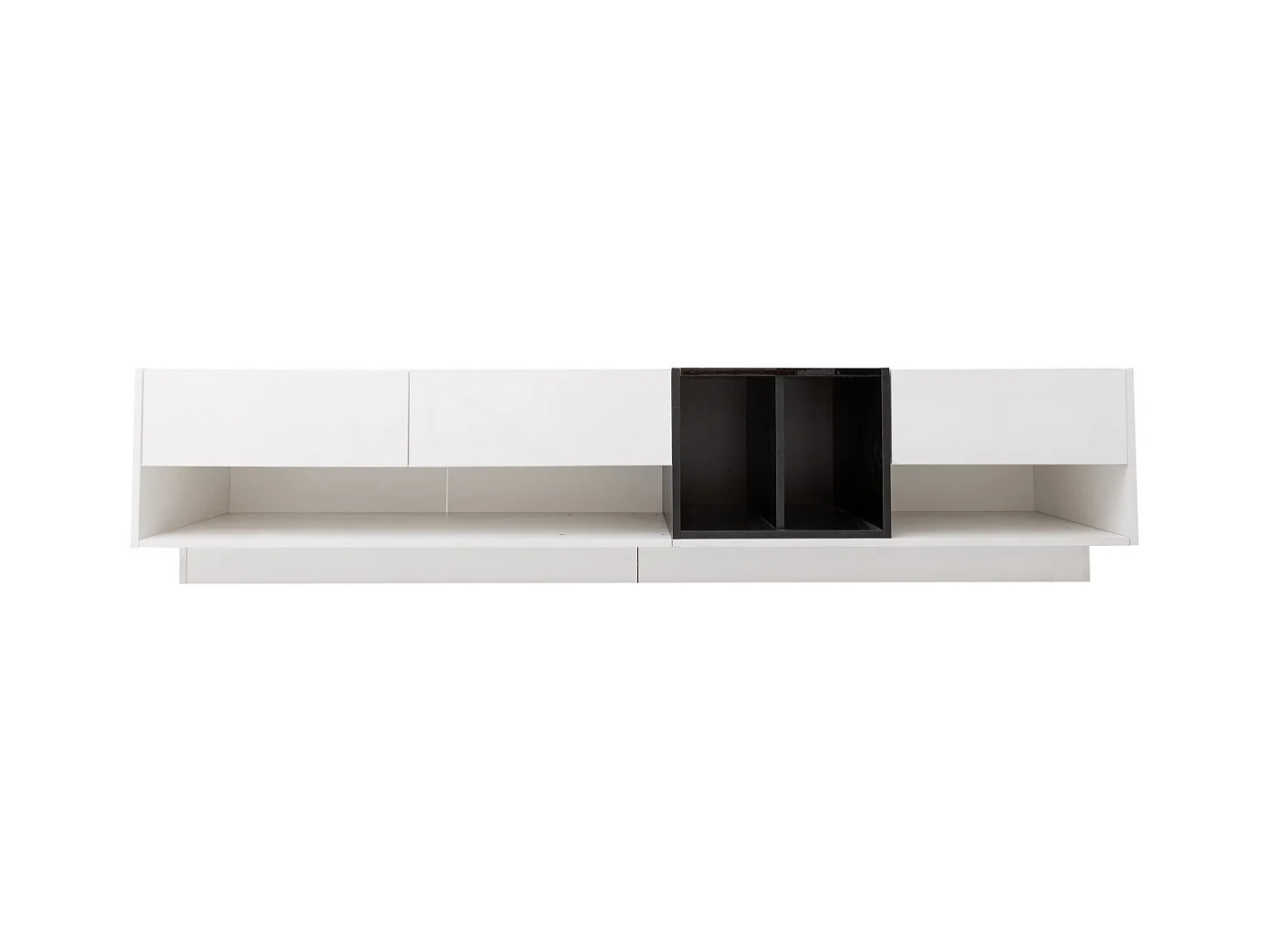 TV-meubel 190 cm, met 3 lades, open planken, kleurblokontwerp, moderne stijl - wit