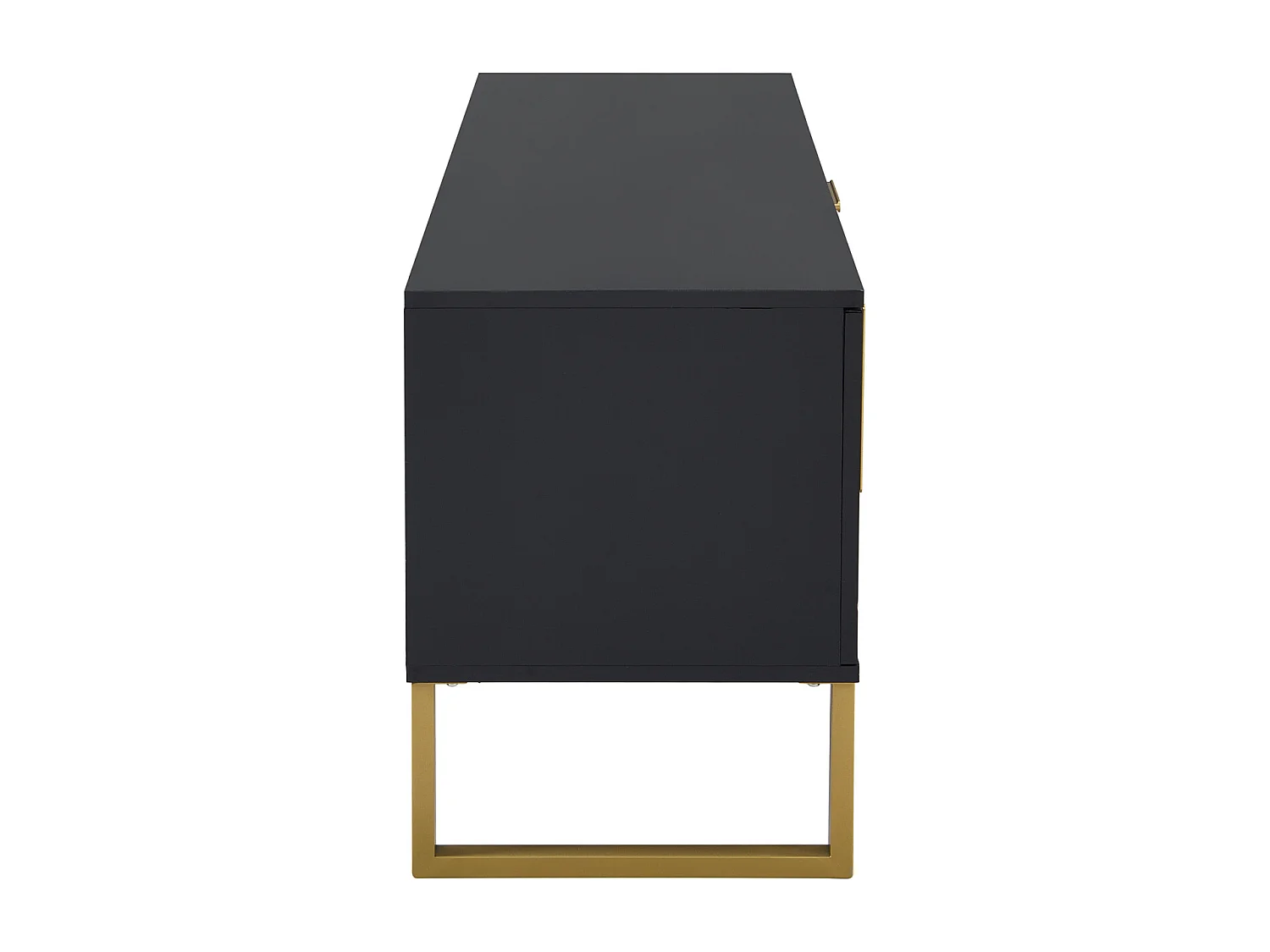 Meuble TV 170x40x53cm, en MDF, avec 4 portes design texture gravée, 2 tiroirs, luxe, élégante, noir