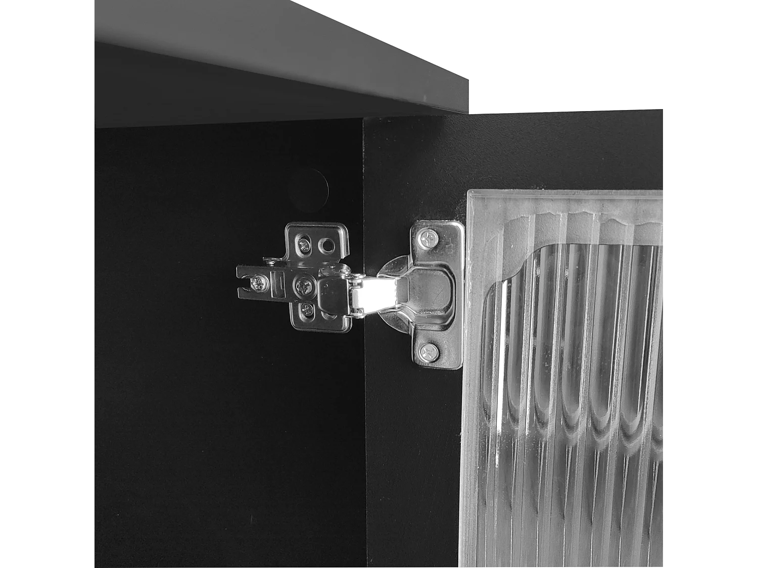 Mobile TV da 175 cm, con 4 ante in rattan, 2 cassetti, gambe in metallo, maniglia in metallo, stile scandinavo, mobile per soggiorno - Nero