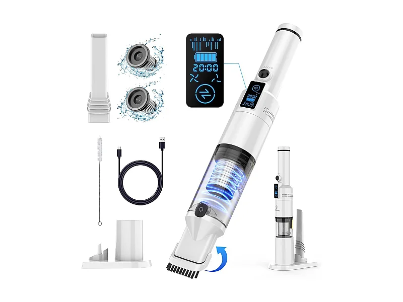 Aspiradora de mano inalámbrica recargable VICSONIC, 2000 mAh, 13000 Pa, portátil, color blanco