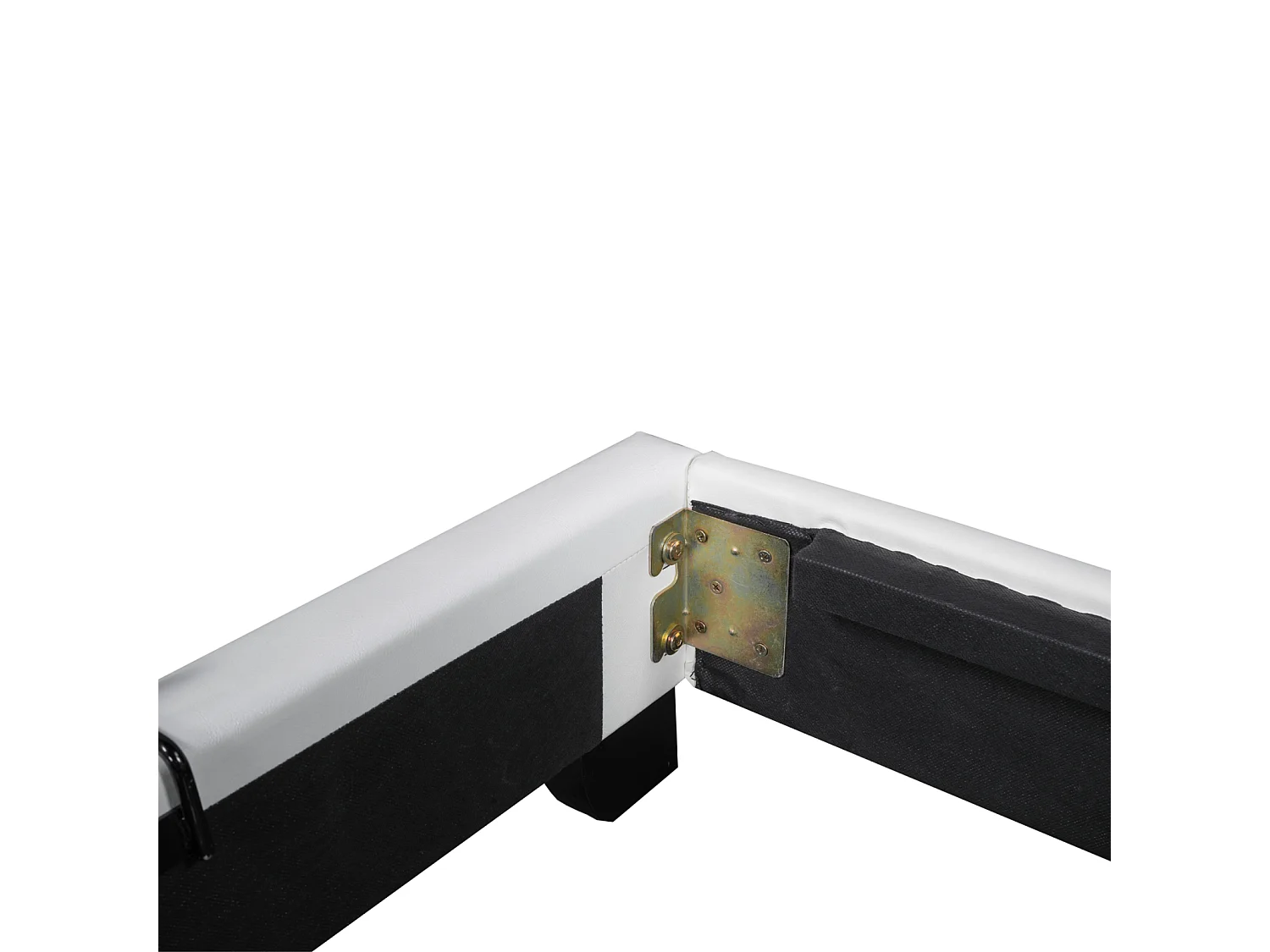 Lit Simple Capitonné 90x200cm - Lit d'Enfant avec Tête de Lit en Forme d'Oreille de Lapin + Sommier à Lattes + Pieds Surélevés -Blanc