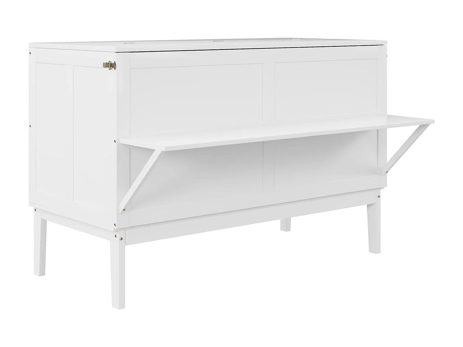 Opklapbed 140x200 cm, met lattenbodem, opklapbaar opklapbed, afmetingen na opvouwen: 70x140cm, zonder matras, hout, wit