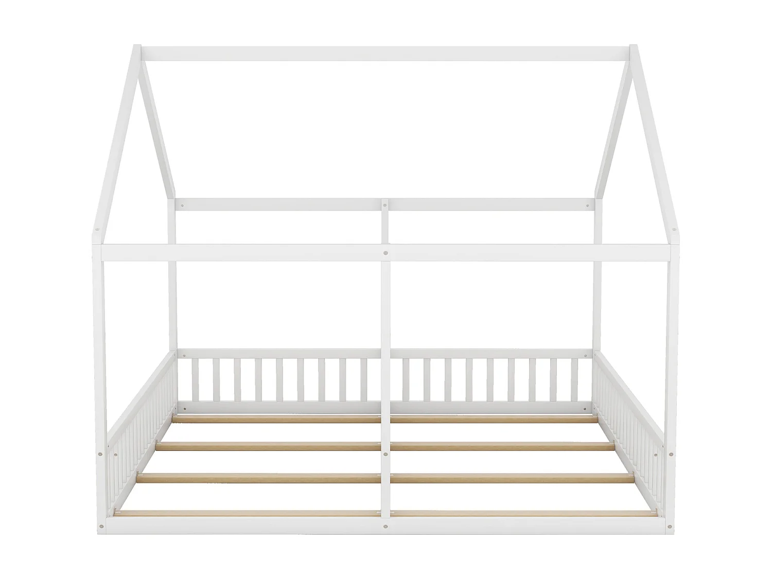 Lit cabane pour 2 enfants 90x200cm - lits plats modèles de maison lits 2 couchage 2 en 1 - blanc