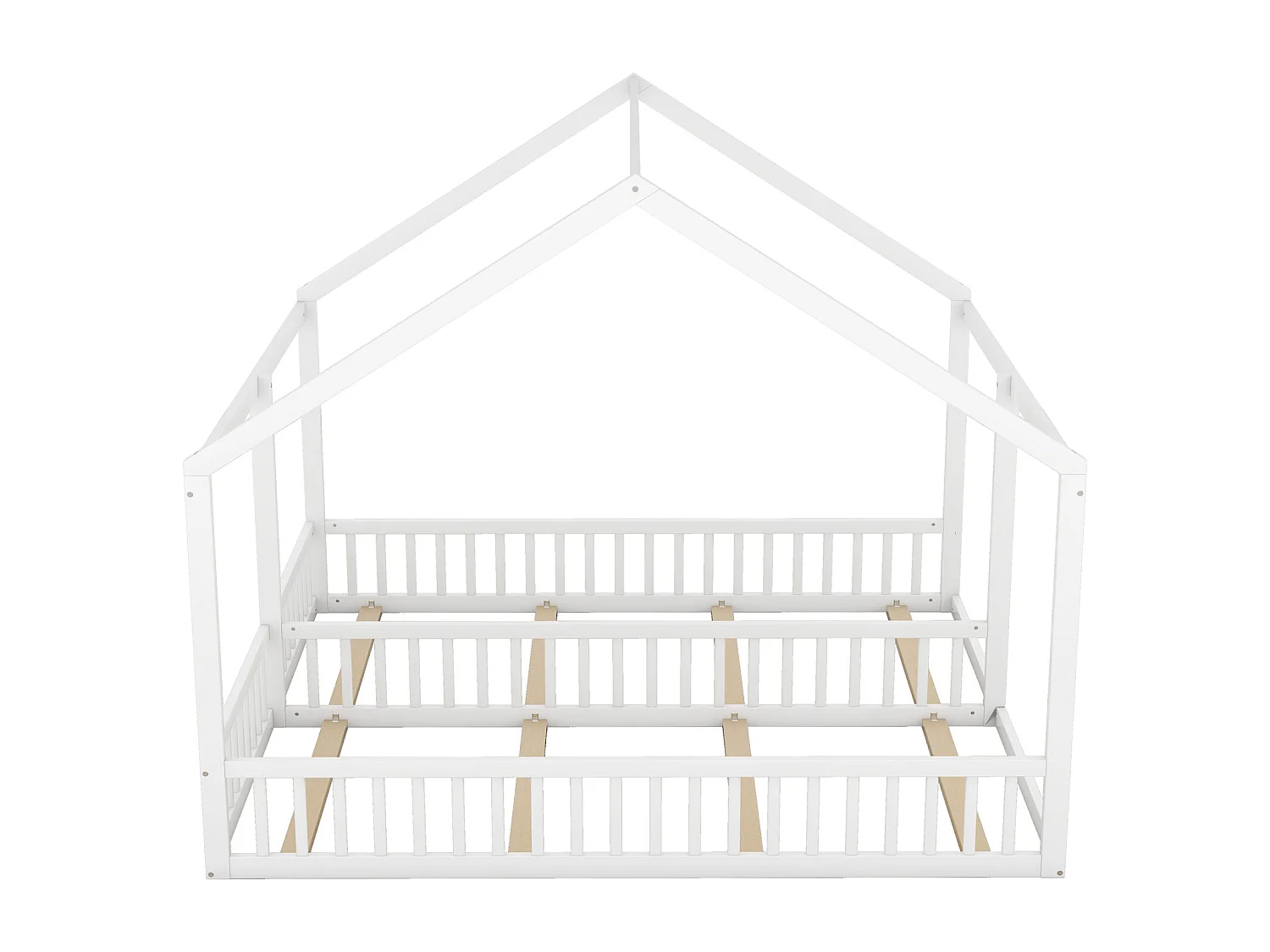 Lit cabane pour 2 enfants 90x200cm - lits plats modèles de maison lits 2 couchage 2 en 1 - blanc