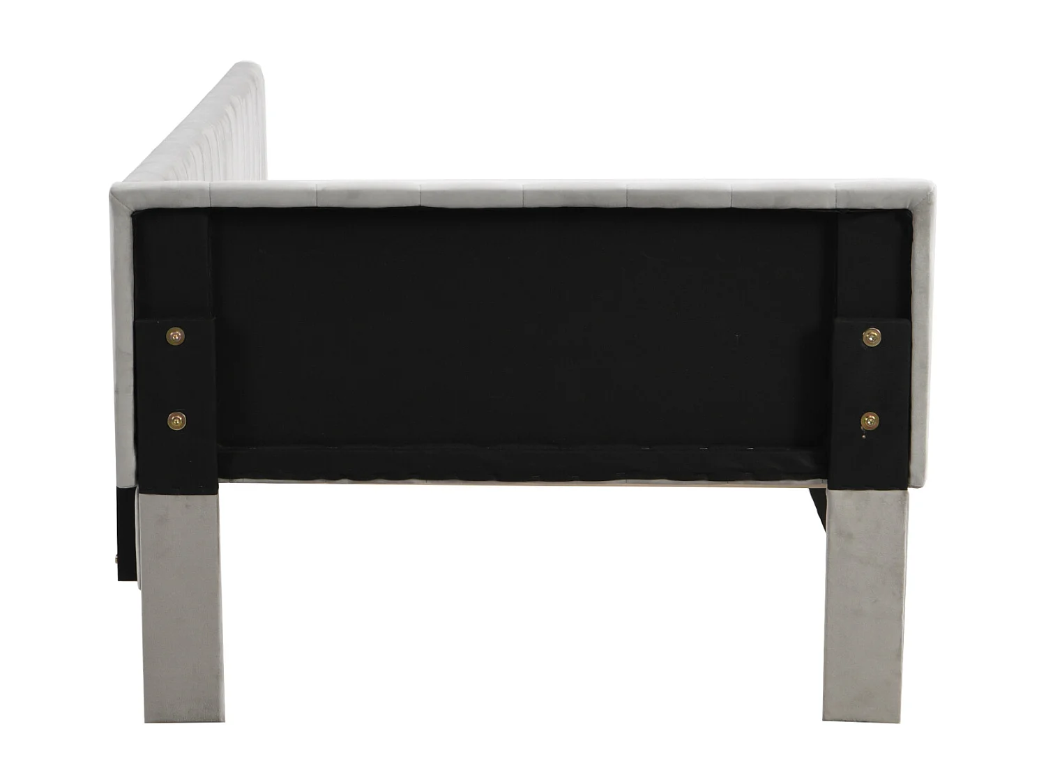 Cama nido tapizada 90x200cm, sofá cama, somier, cama individual, terciopelo, Gris