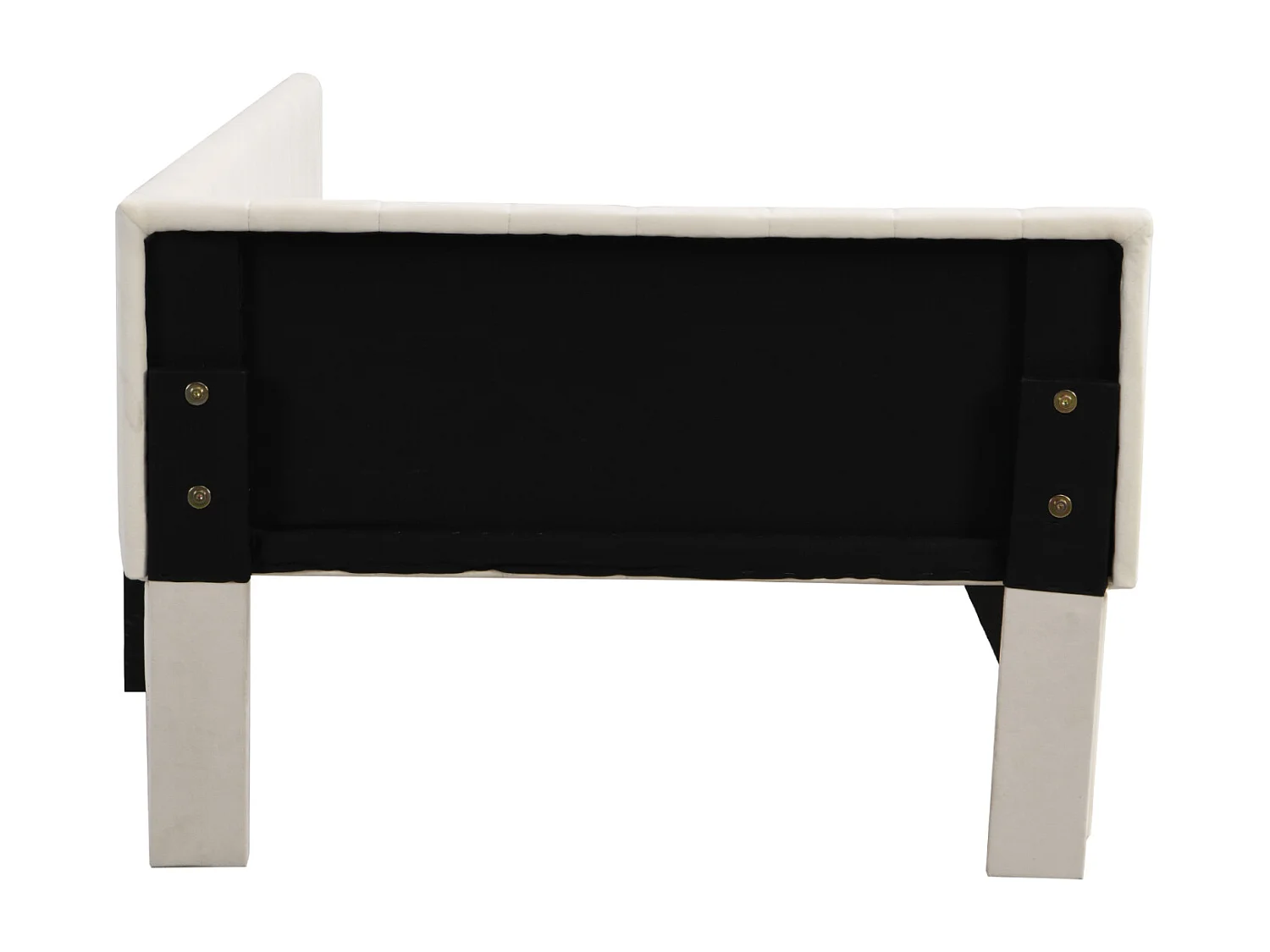 Lit gigogne capitonné 90x200cm, canapé-lit, sommier à lattes, lit simple, velours, Beige