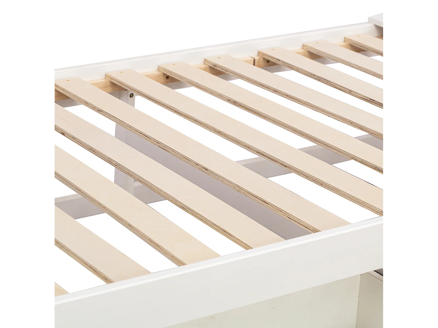 Uitschuifbed 90x190cm, kinderbed met uitschuifbare lade, lattenbodem, hoofdbord met opbergplanken en USB-aansluiting, wit