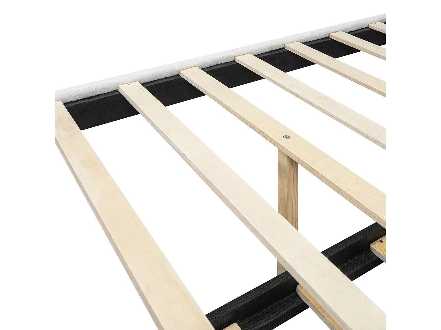 Uitschuifbed 140x200cm+90x190cm, gestoffeerd vlak bed met lattenbodem en hoofdbord, pluche stof, wit