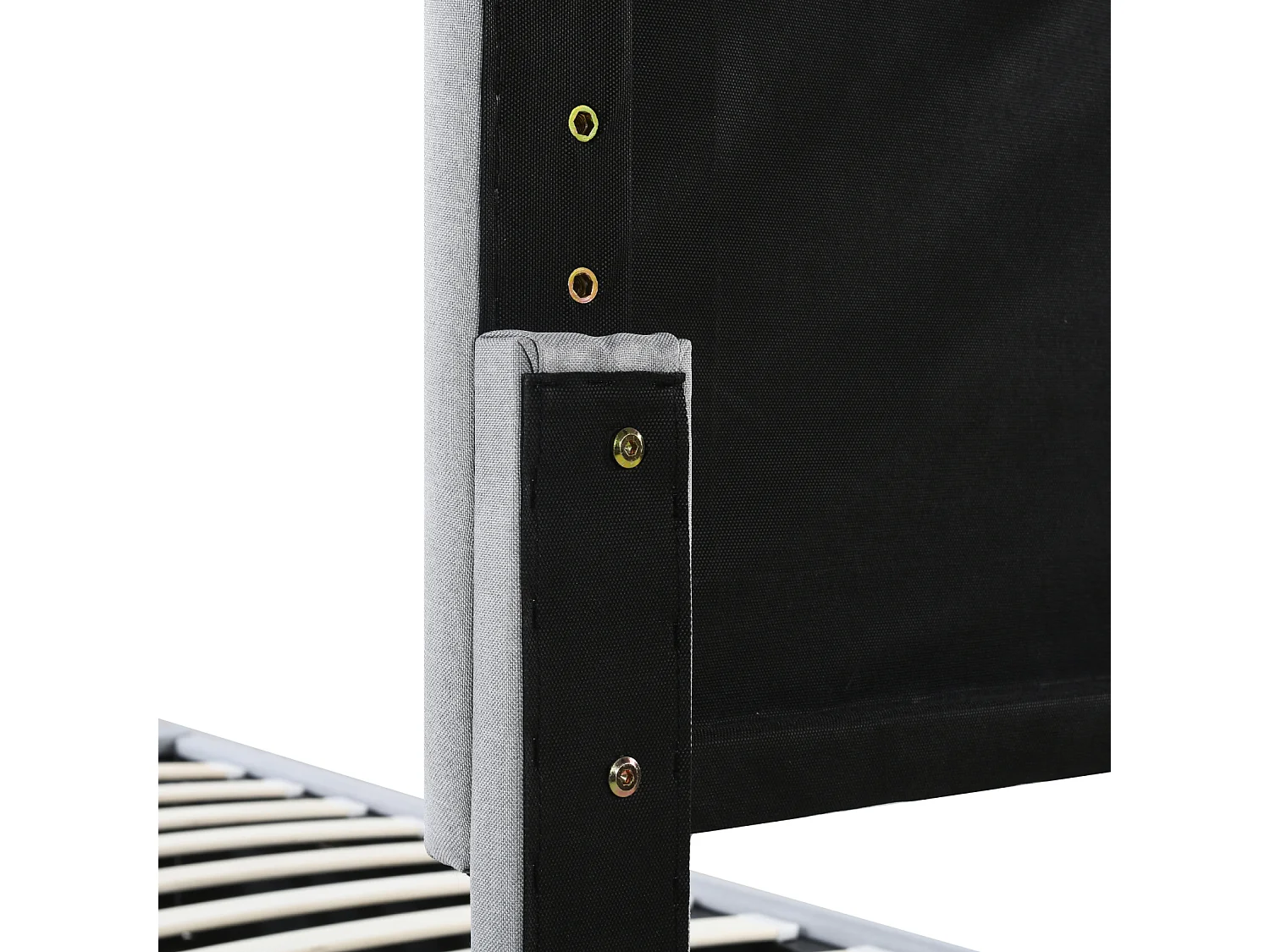 Lit coffre 180x200cm, avec hydraulique avec espace de rangement, Tête de lit ajustable, sommier à lattes en bois, lit double capitonné en lin - Gris