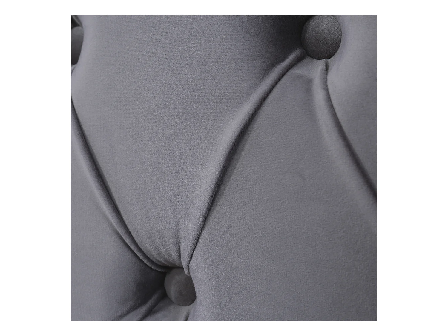 Cama de arrumação 140x190cm, cama de casal com estrado de ripas e cabeceira em forma de orelha, cama estofada em veludo, Cinzento