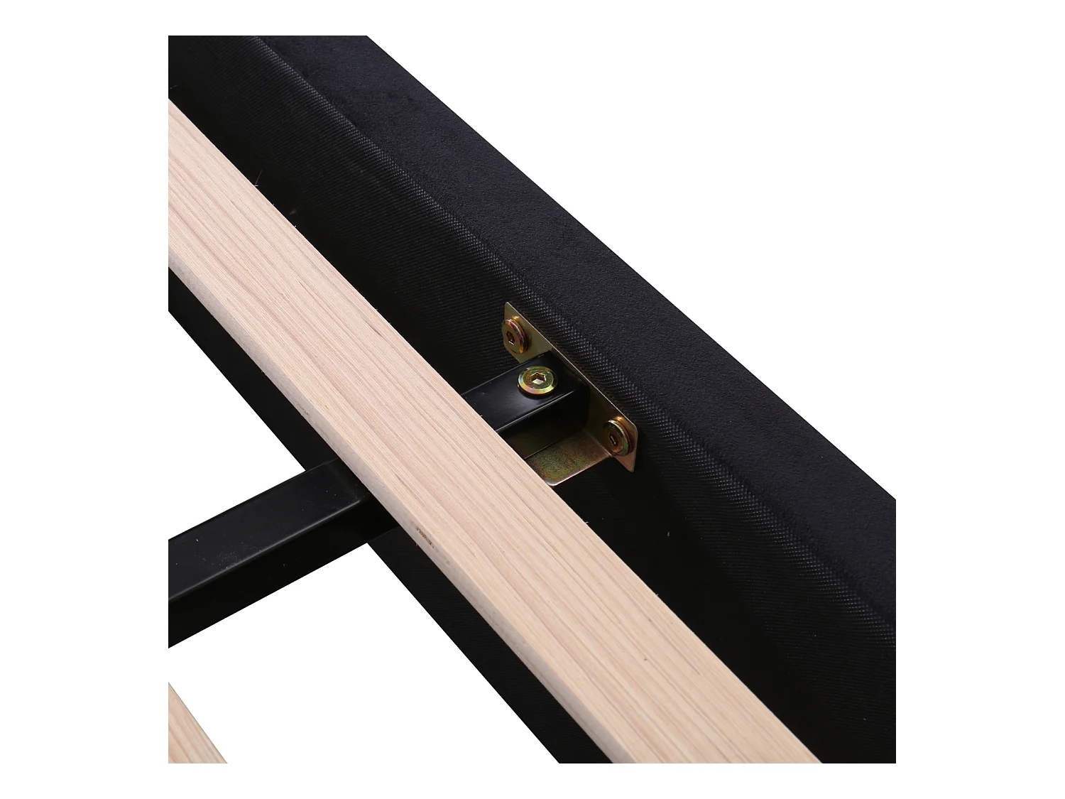 Letto matrimoniale 140x200cm, letto imbottito in velluto, con 2 cassetti, rete a doghe e testiera, nero