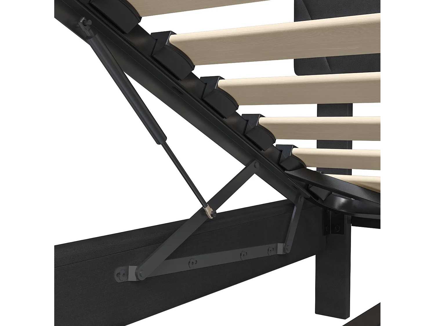 Letto matrimoniale imbottito 140x200cm - con USB e luce LED - Struttura letto con testiera contenitore e contenitore per letto, in PU - Grigio