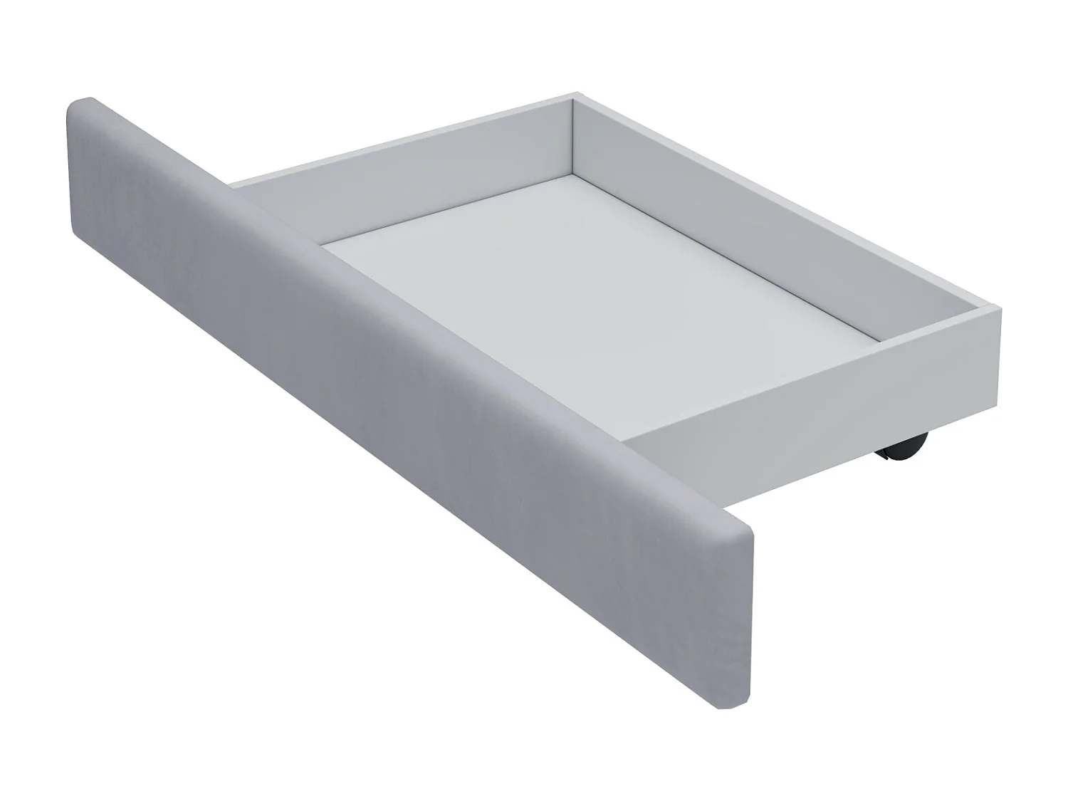 Tweepersoonsbed 180x200cm, volwassen bed met 4 lades, lattenbodem en rugleuning en hoofdbord, in fluweel - voor volwassenen en tieners - grijs