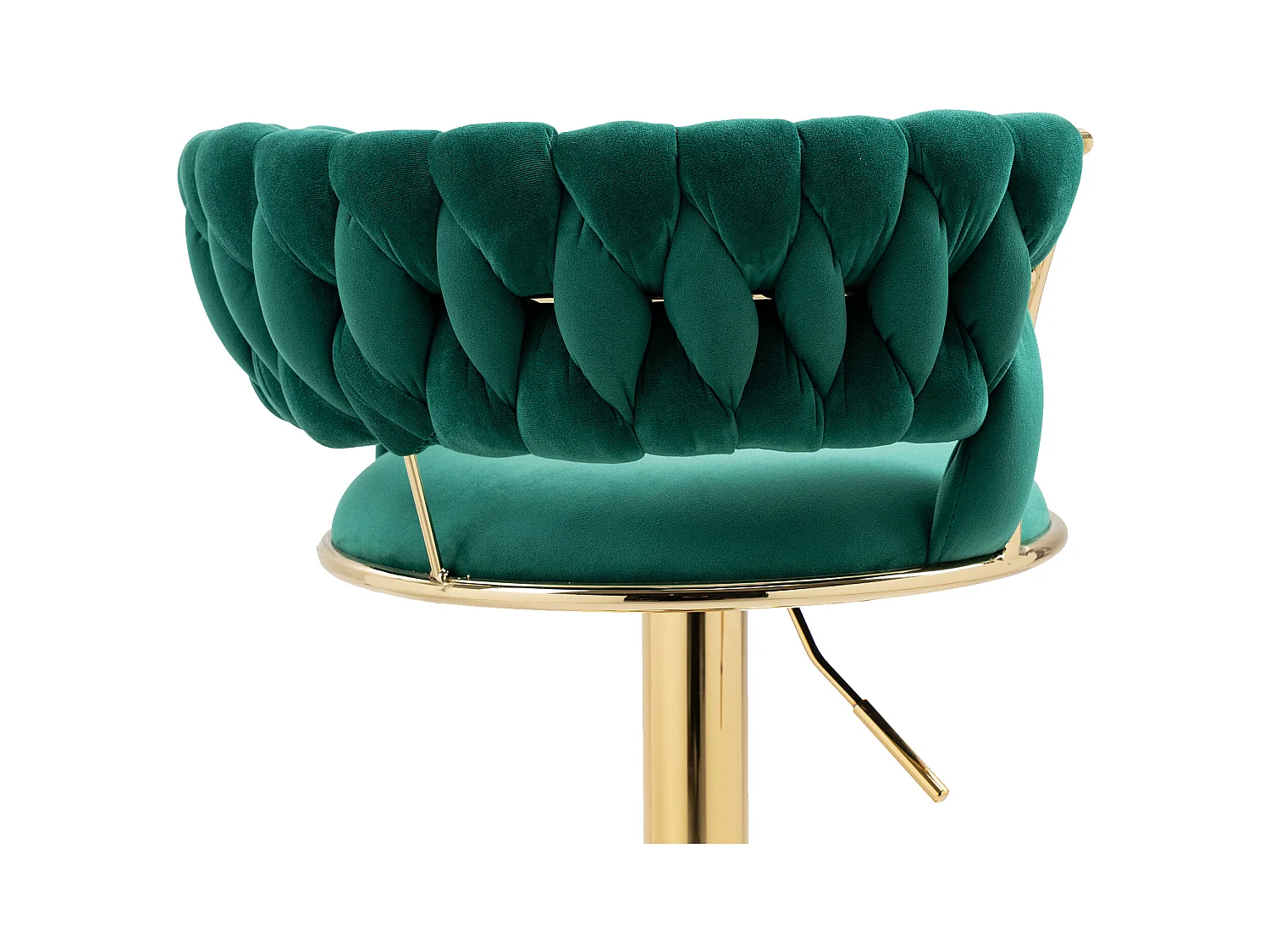 Set de 2 Tabourets de bar pivotantes à 360° et réglables en hauteur avec repose-pieds, velours, vert et argent