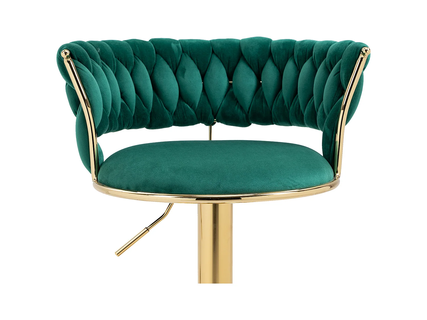 Set de 2 Tabourets de bar pivotantes à 360° et réglables en hauteur avec repose-pieds, velours, vert et argent