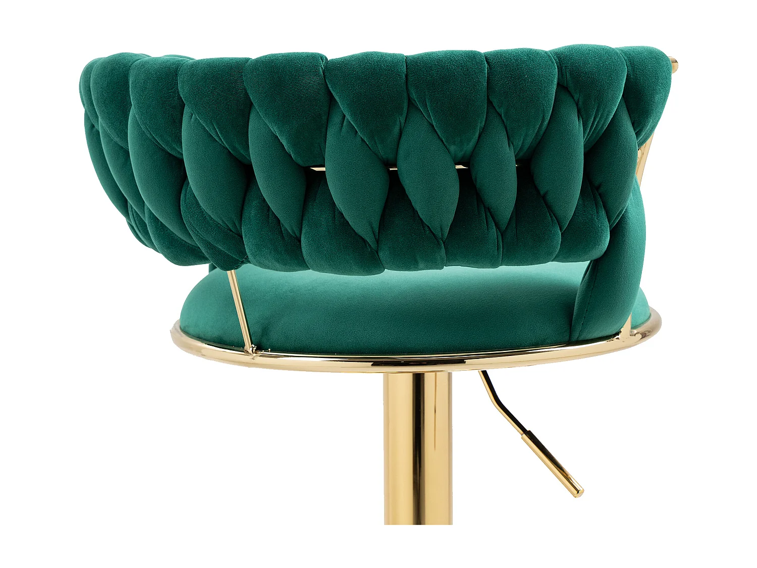 Set de 2 Tabourets de bar pivotantes à 360° et réglables en hauteur avec repose-pieds, velours, vert et argent