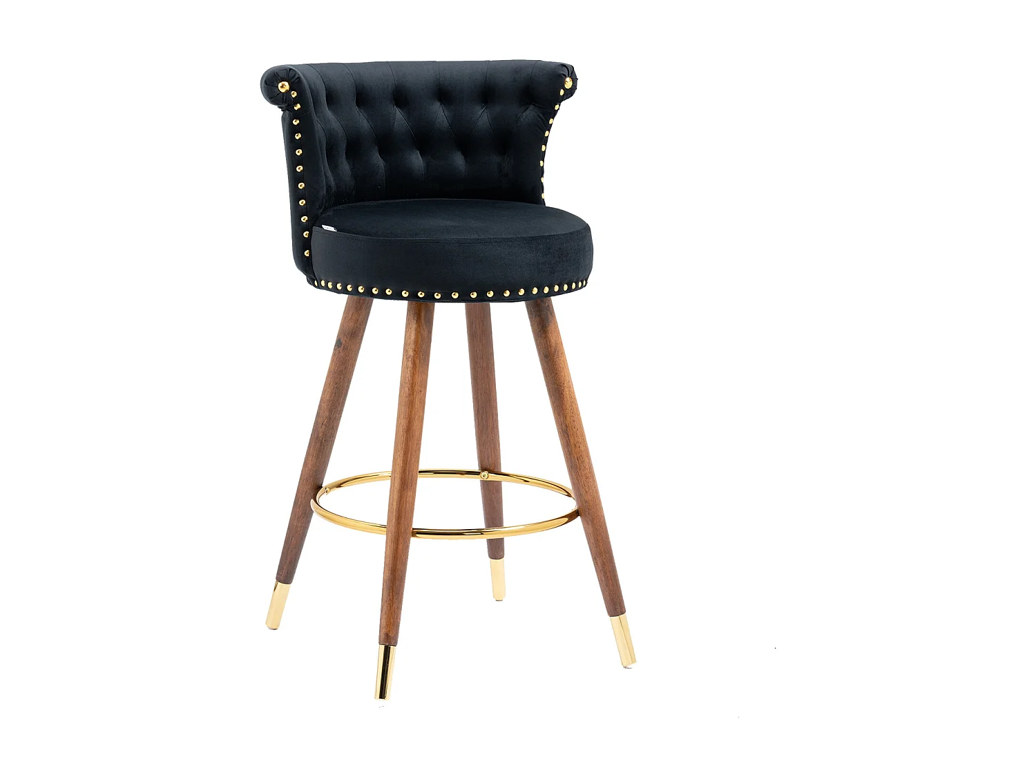 Juego de 2 taburetes de bar giratorios 55,5x51x95,5cm, con respaldo y reposapiés, altura fija 360 grados, color negro