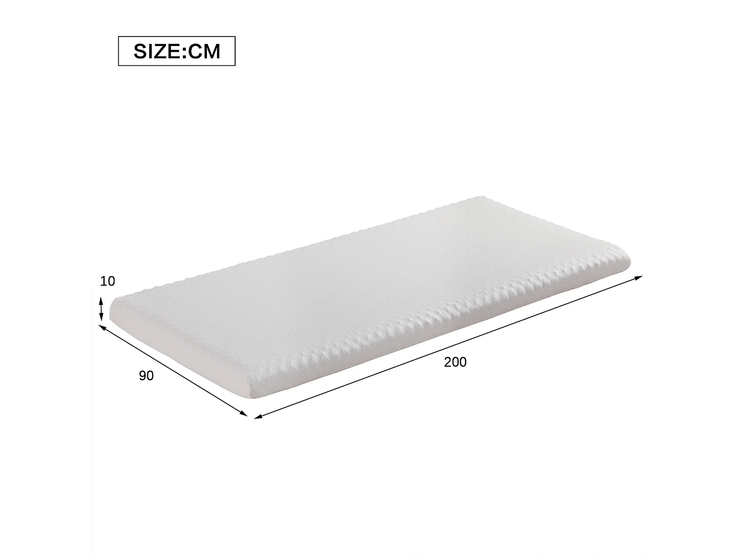 Matelas 90x200cm, tissu nid d'abeille, certifié Oeko-Tex, dureté H3, housse blanche + éponge 23D gris