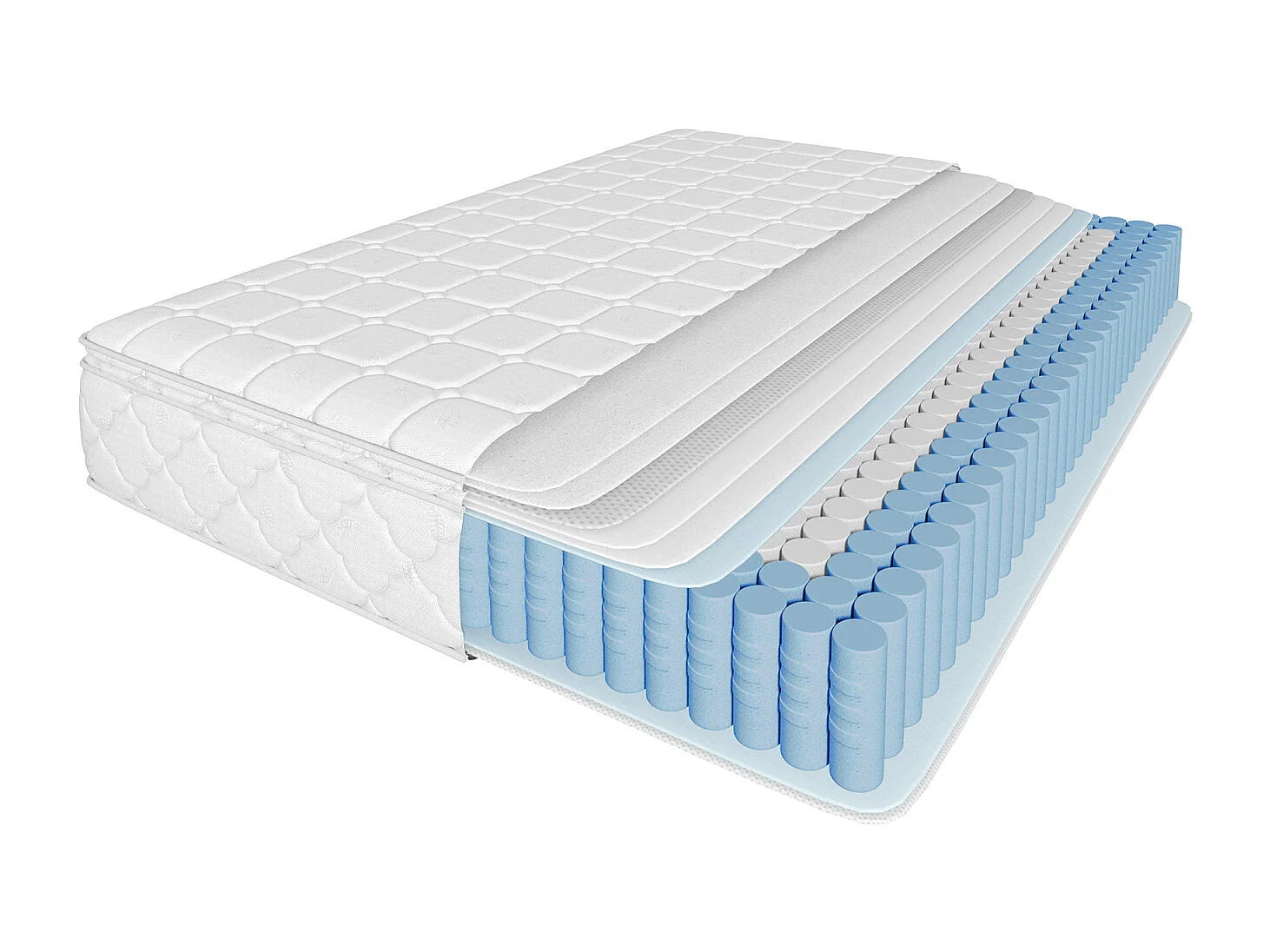 Matelas à ressorts 140x200 cm, matelas mousse froide 7 zones, ressorts ensachés, 100% certifié Oeko-Tex, matelas matelassé en microfibre, fermeté H3, hauteur 25 cm