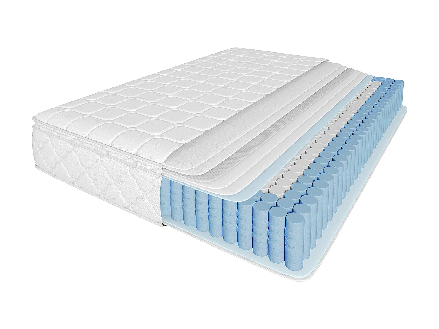 Matelas à ressorts 140x200 cm, matelas mousse froide 7 zones, ressorts ensachés, 100% certifié Oeko-Tex, matelas matelassé en microfibre, fermeté H3, hauteur 25 cm