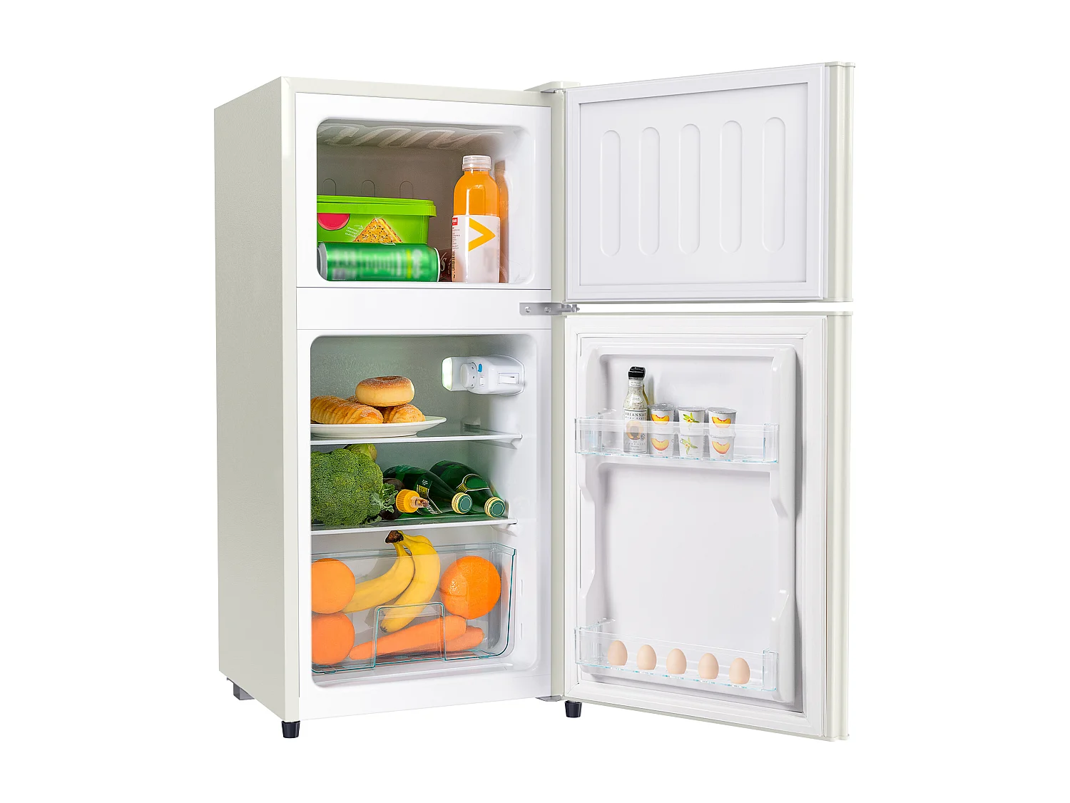 Mini Réfrigérateur - 22L congélateur + 38L réfrigérateur - 42.5x45.5x86.8cm - 163 kWh/an, lumière LED - Classe F -Blanc