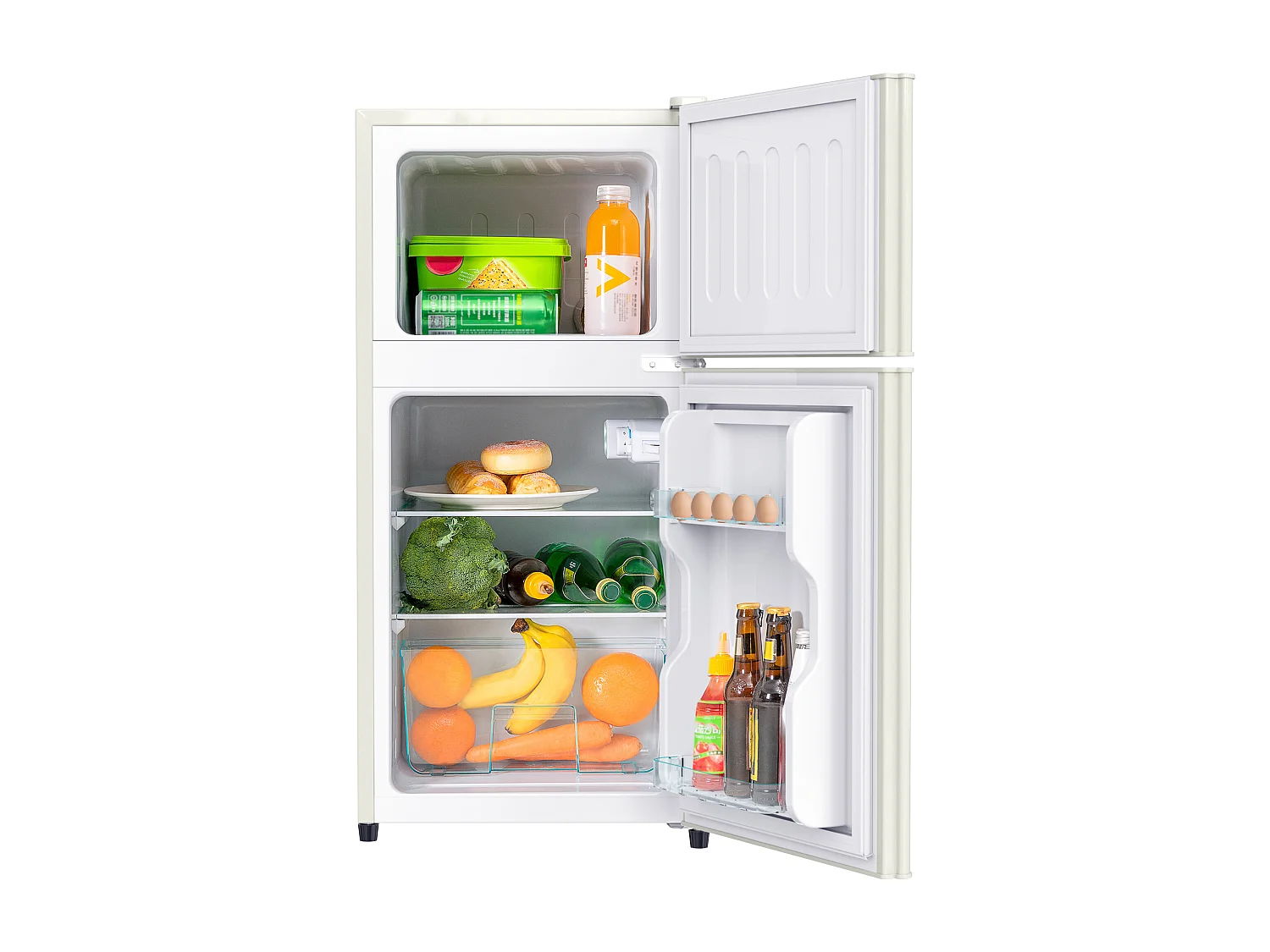 Mini Réfrigérateur - 22L congélateur + 38L réfrigérateur - 42.5x45.5x86.8cm - 163 kWh/an, lumière LED - Classe F -Blanc
