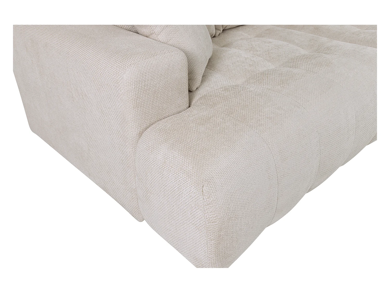 Vierzitsbank met comfortabele diepe zitting van beige stof met textuur MOTINO